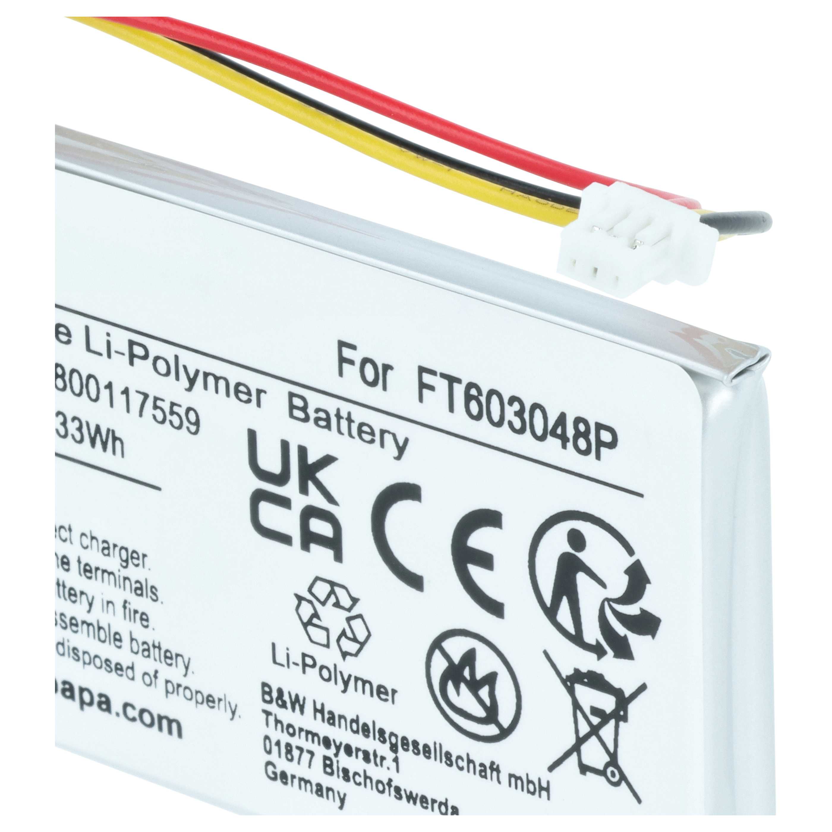 Akumulator do słuchawek bezprzewodowych zamiennik Turtle Beach FT603048P - 900 mAh 3,7 V Li-Ion