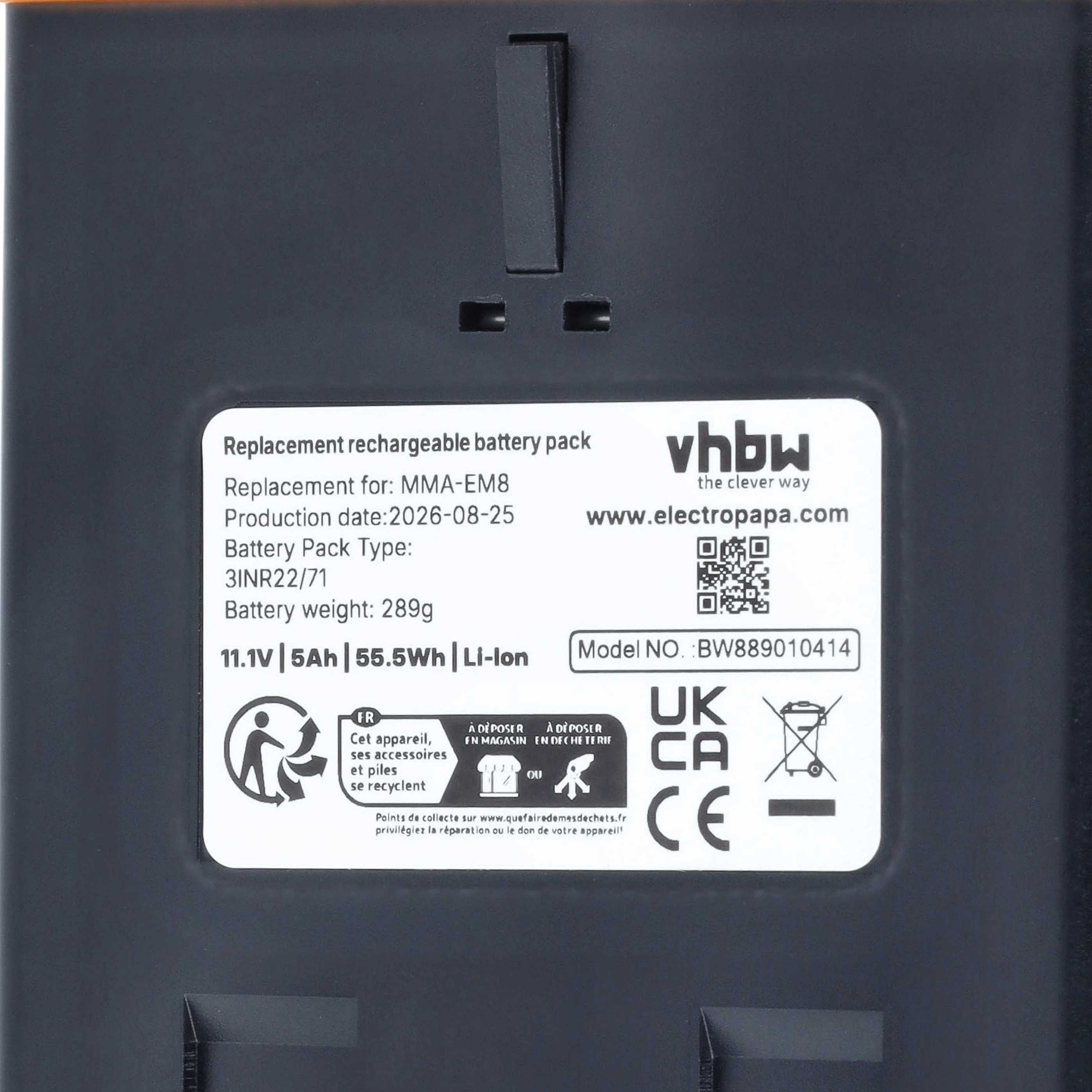 Wildlife Camera 2x Battery replaces Moultrie MMA-EM8 - 5000mAh 11.1V Li-Ion + Kabel, with USB C Socket