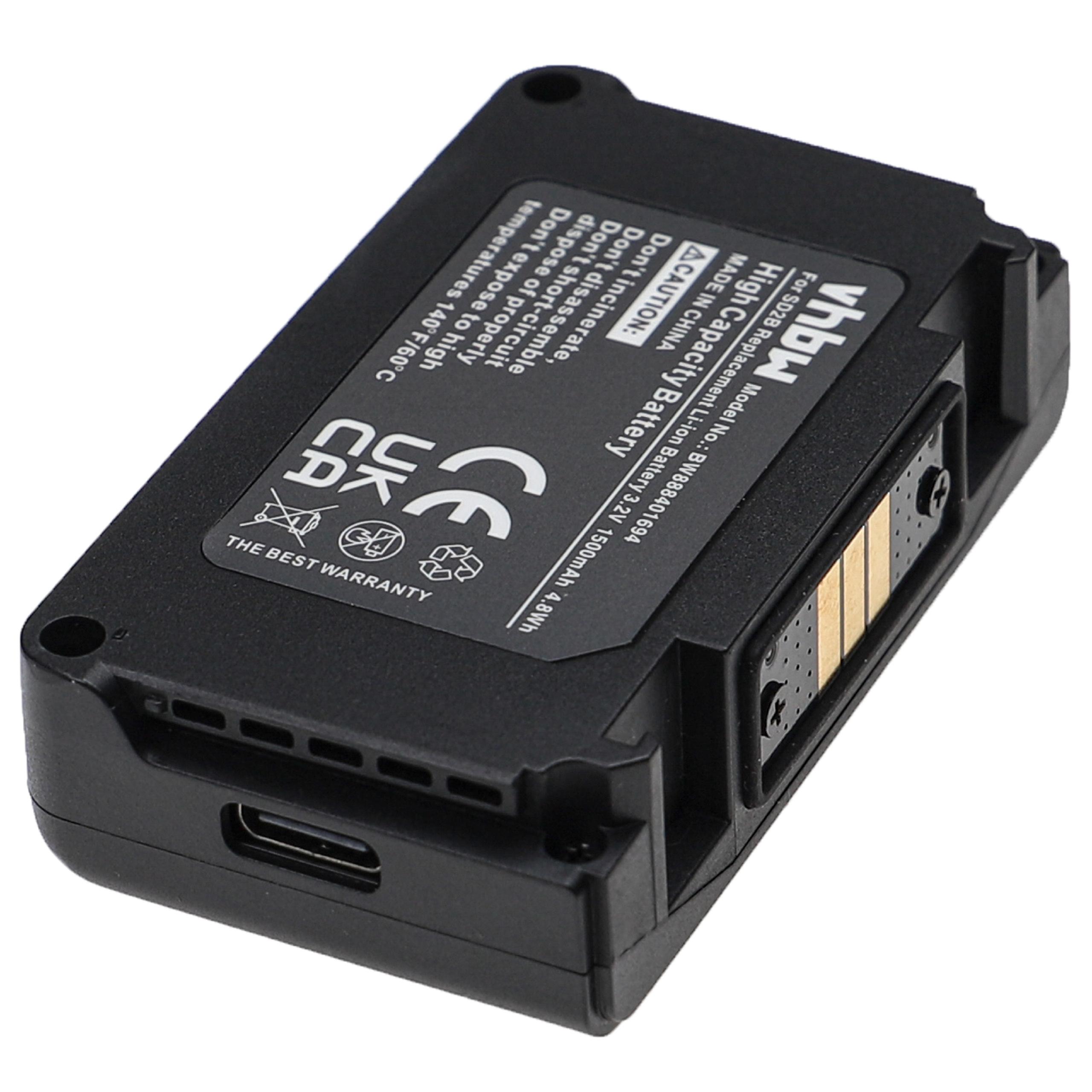 Batterie remplace Sony SD2B, BATC-4AA pour système radio numérique - 1500mAh 3,2V Li-ion