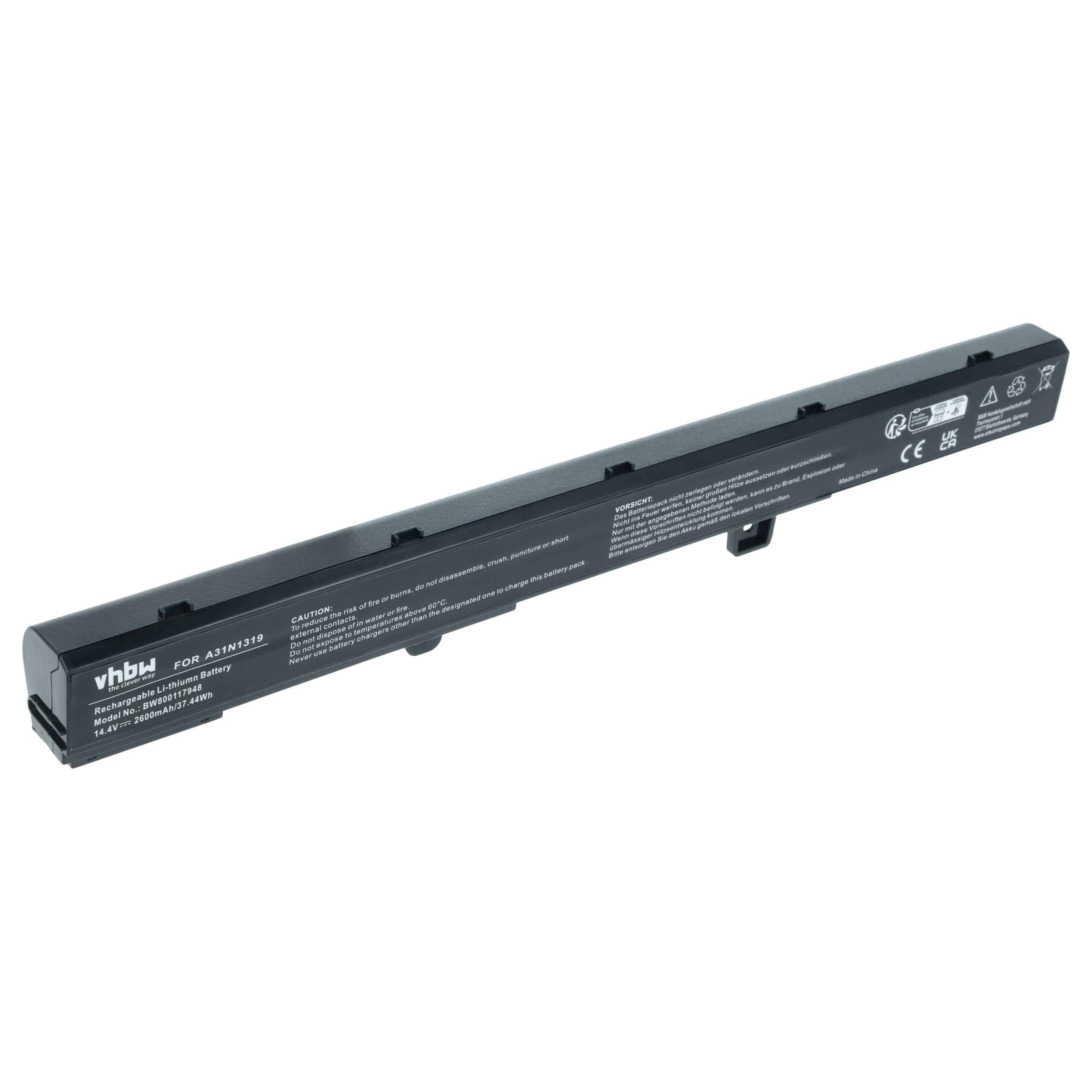 Akumulator do laptopa zamiennik Asus 0B110-00250100M - 2600 mAh 14,4 V Li-Ion, czarny