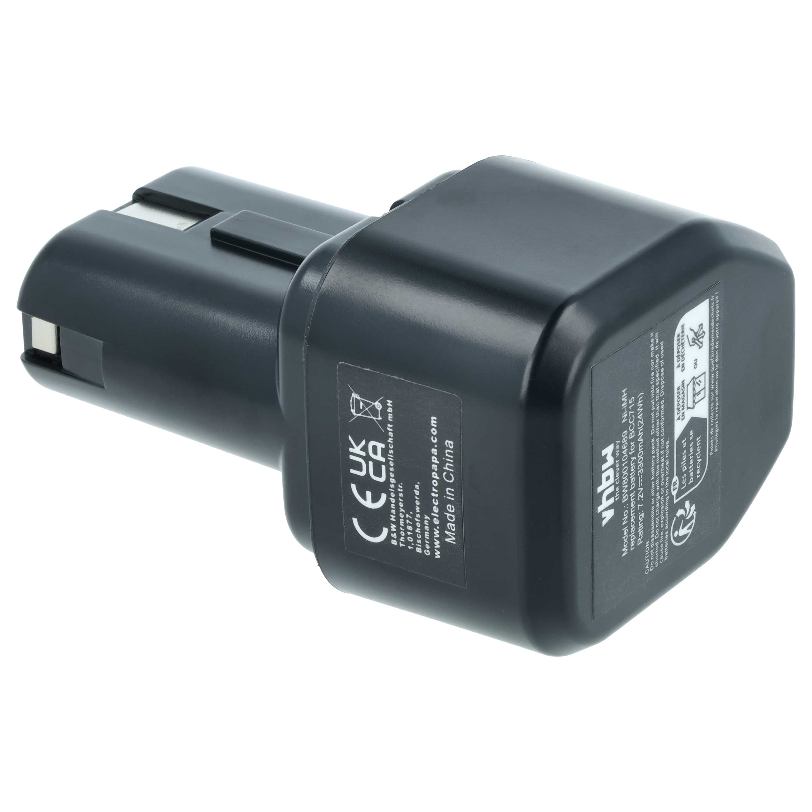 Battery replaces Hitachi EB712S, 325292, EB714S Electric Power Tool - 3300 mAh, 7.2 V, NiMH