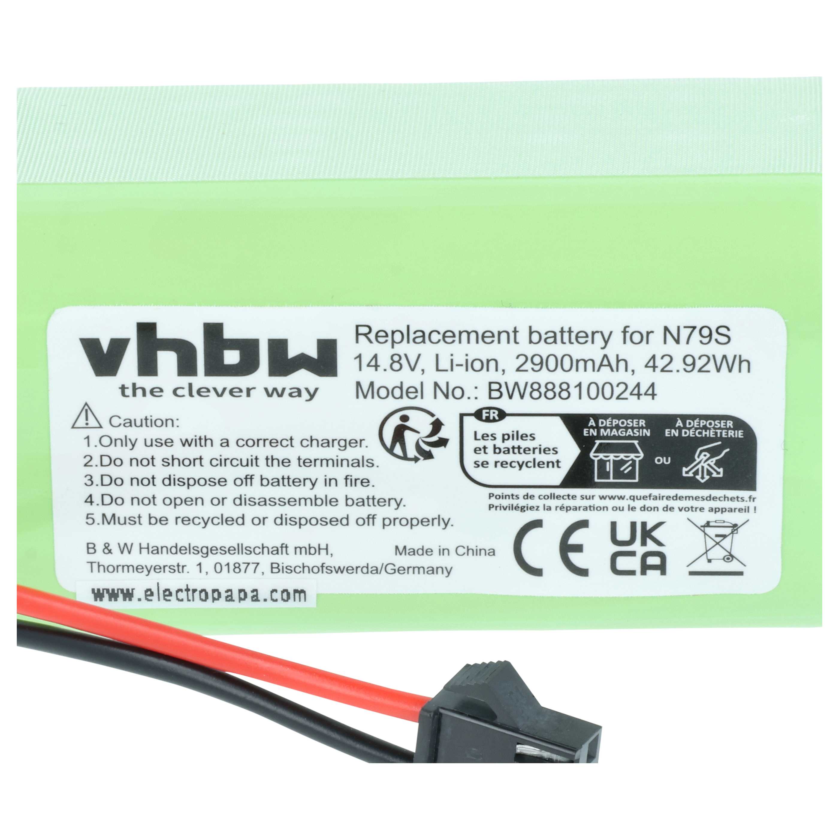 Batteria sostituisce Cecotec CONG1002 per robot aspiratore - 2900mAh 14,8V Li-Ion