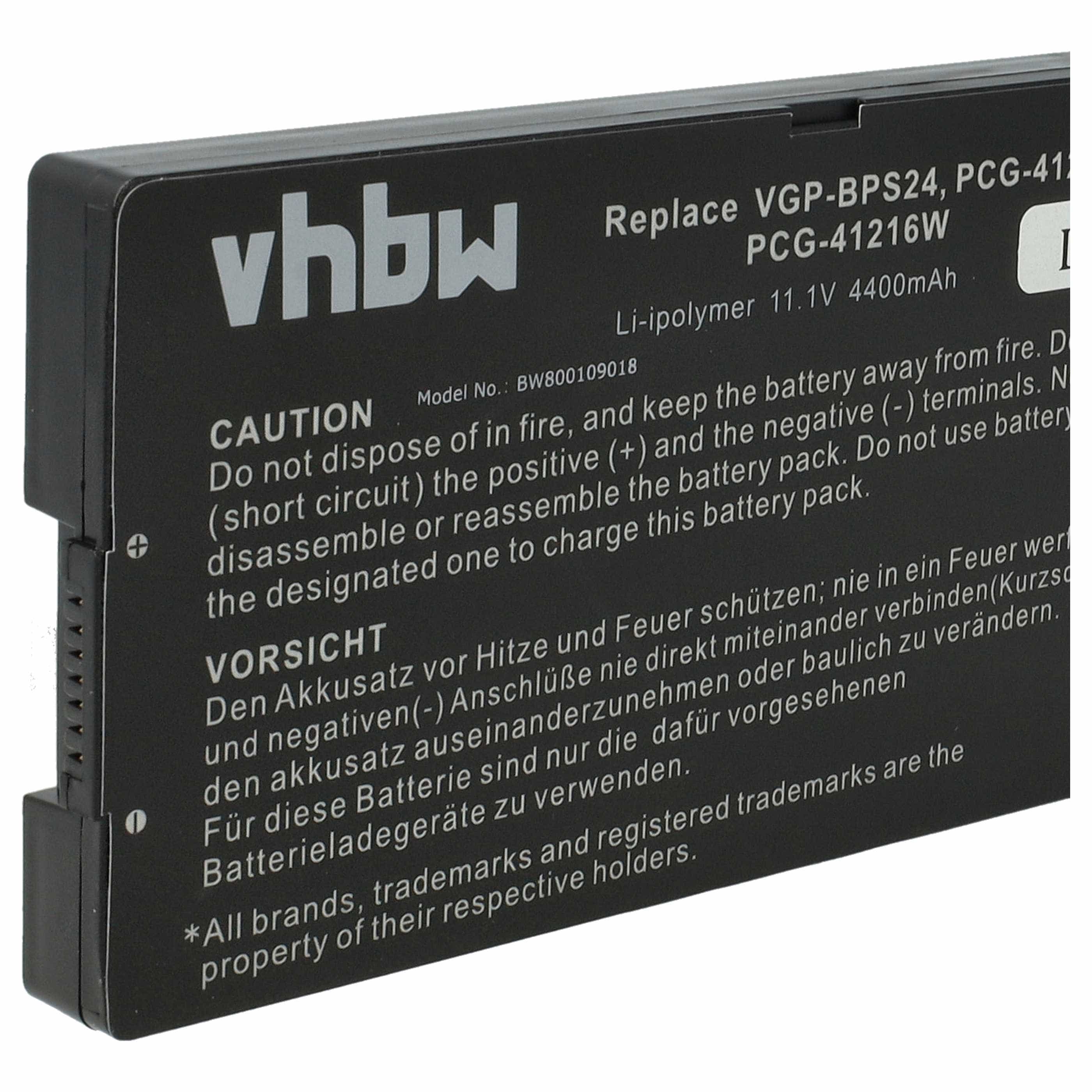 Akumulator do laptopa zamiennik Sony VGP-BPL24, VGP-BPSC24, VGP-BPS24 - 4400 mAh 11,1 V Li-Ion, czarny