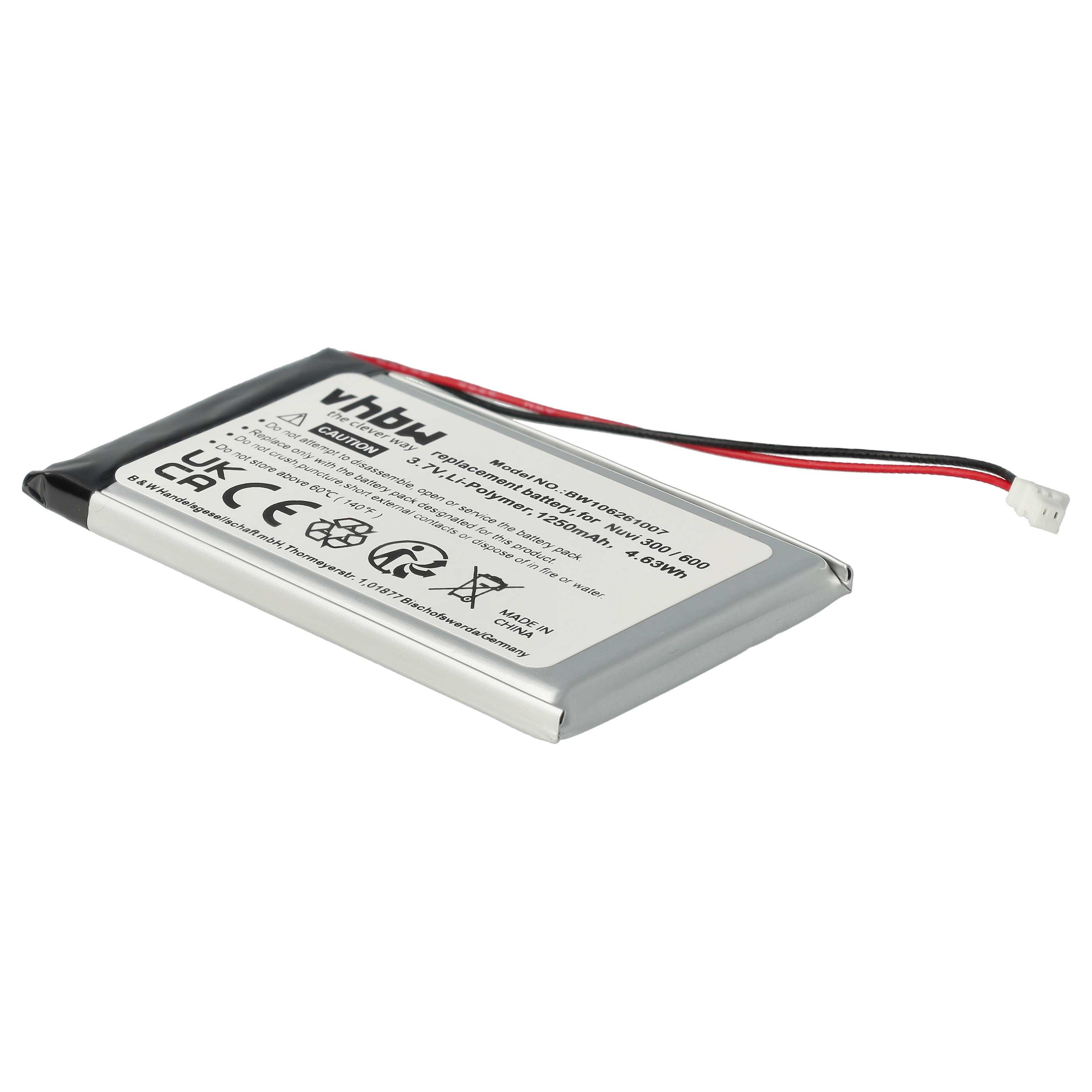 Akumulator do nawigacji GPS zamiennik Garmin 361-00019-02 - 1250 mAh 3,7 V LiPo