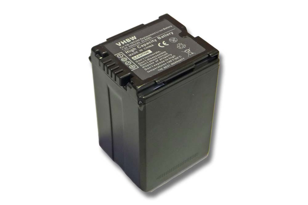 Batterie remplace Panasonic VW-VBG390 pour caméscope - 3150mAh 7,4V Li-ion avec puce