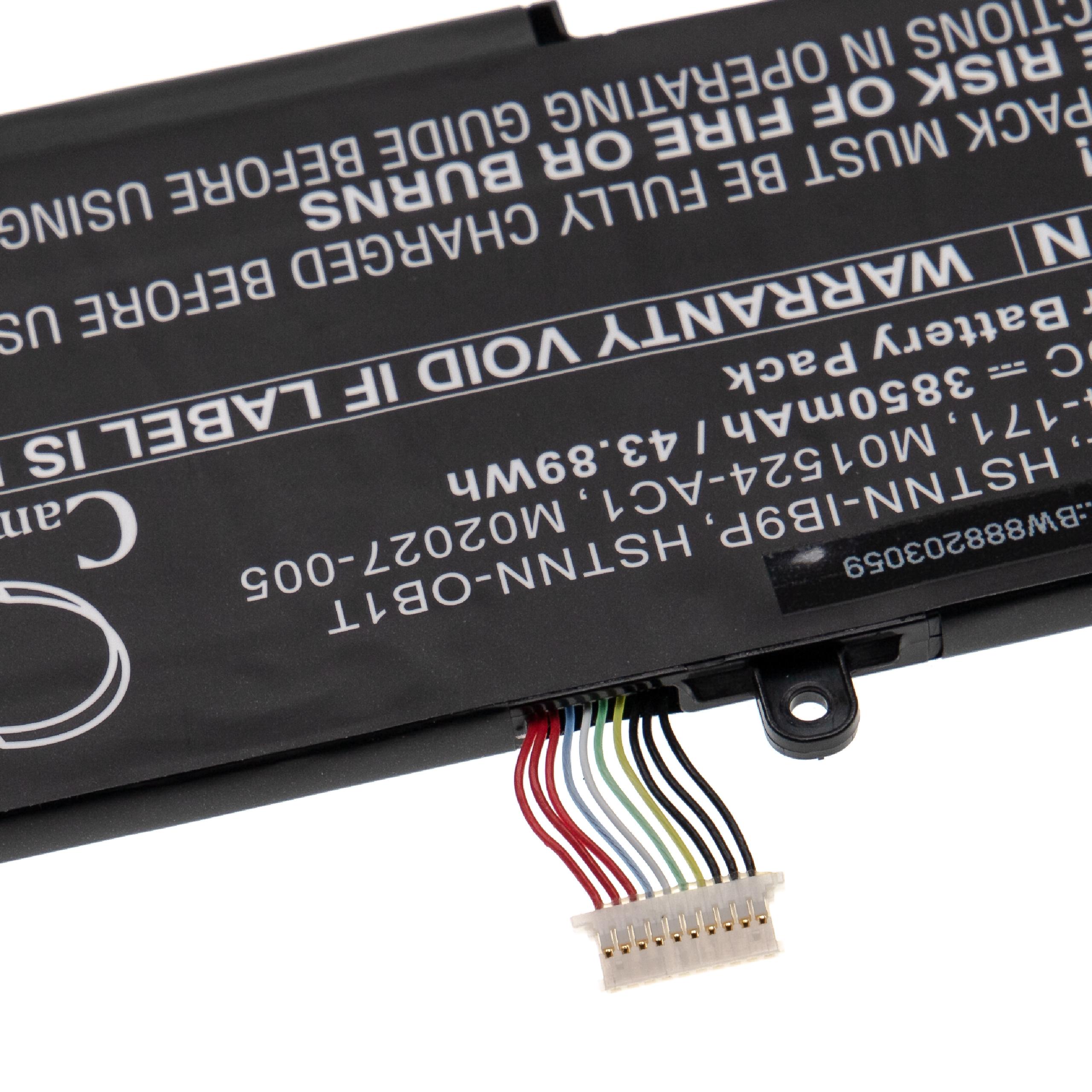 Batterie remplace HP M01524-171, HSTNN-OB1T, HSTNN-IB9P pour ordinateur portable - 3850mAh 11,4V Li-polymère
