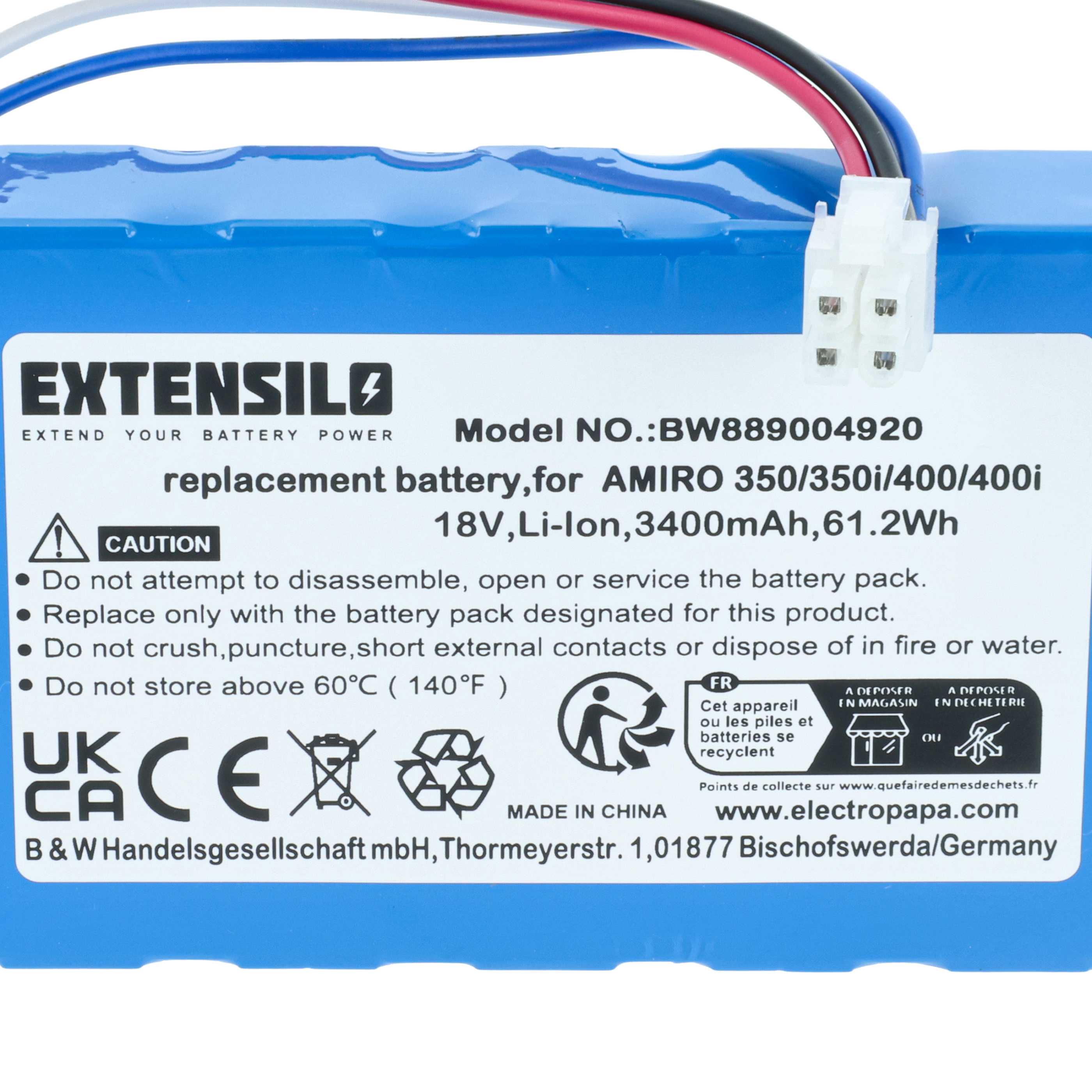 Akku 18V als Ersatz für Yard Force 1920726 - 3400mAh Li-Ion