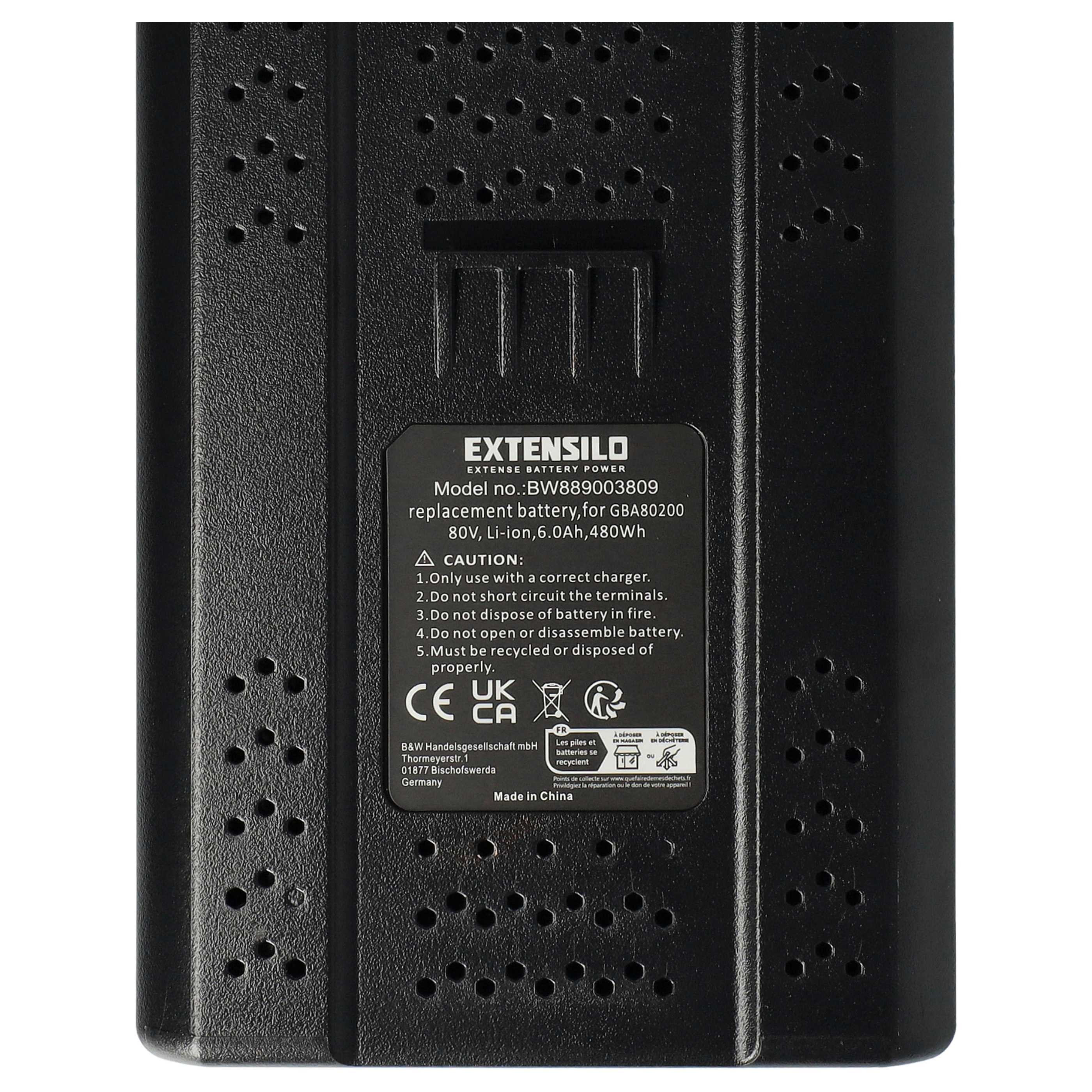 2x Battery replaces Greenworks 2901307, 2901302, 2902407, 2901207 Electric Power Tool - 6000 mAh, 80 V, Li-Ion