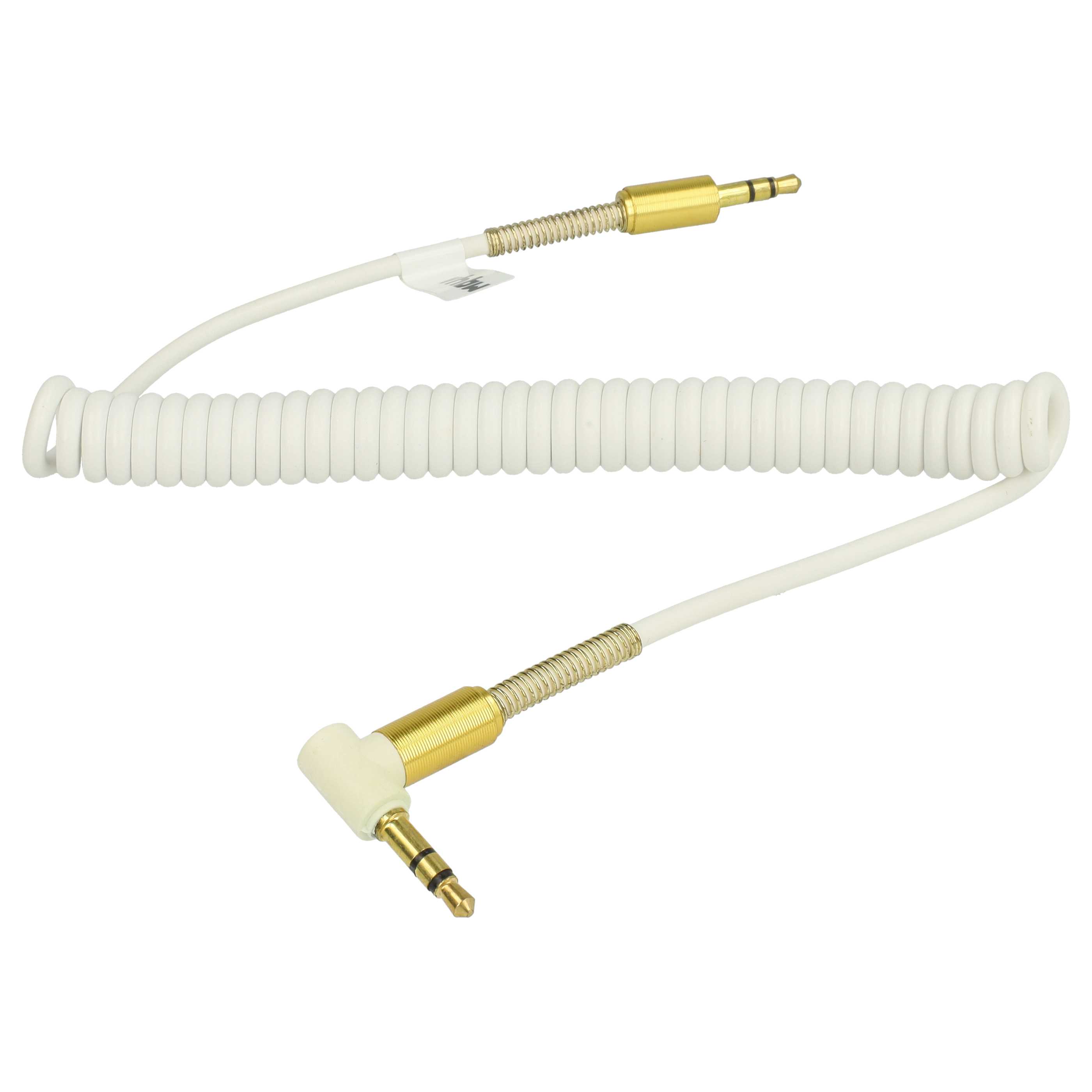 Audio Adapterkabel für diverse Geräte - Von 3,5 mm auf 3,5 mm Klinkenstecker, gewinkelt, gold, weiß
