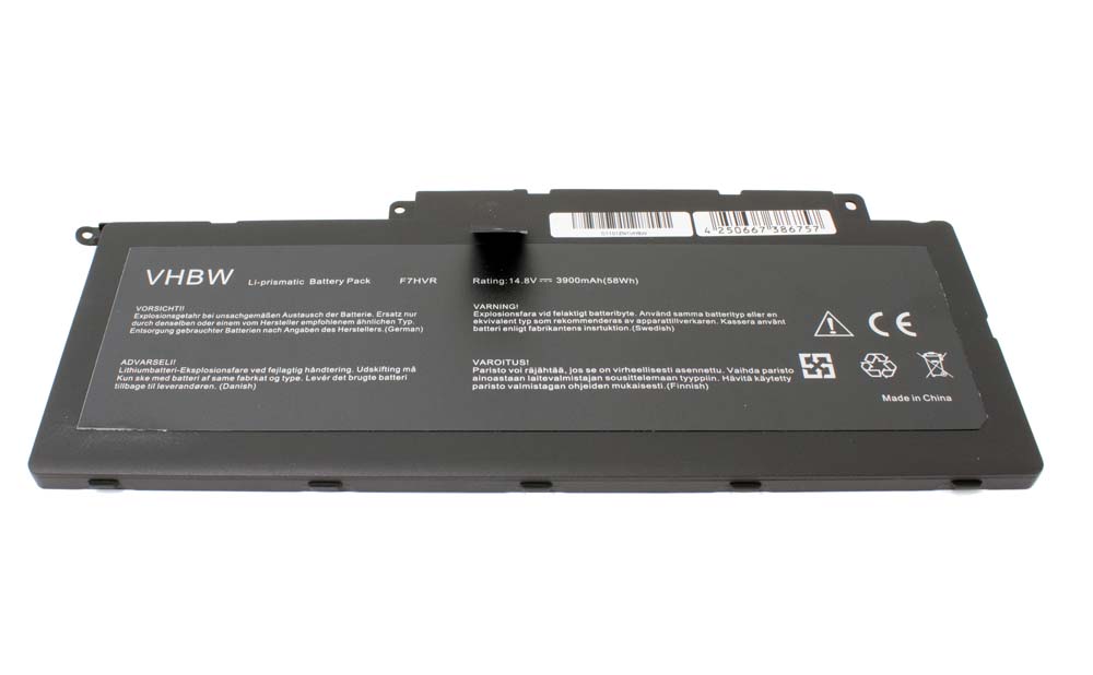 Batteria sostituisce Dell 0G4YJM, Y1FGD, JR9TD, F7HVR, G4YJM per notebook Dell - 3900mAh 14,8V Li-Poly nero