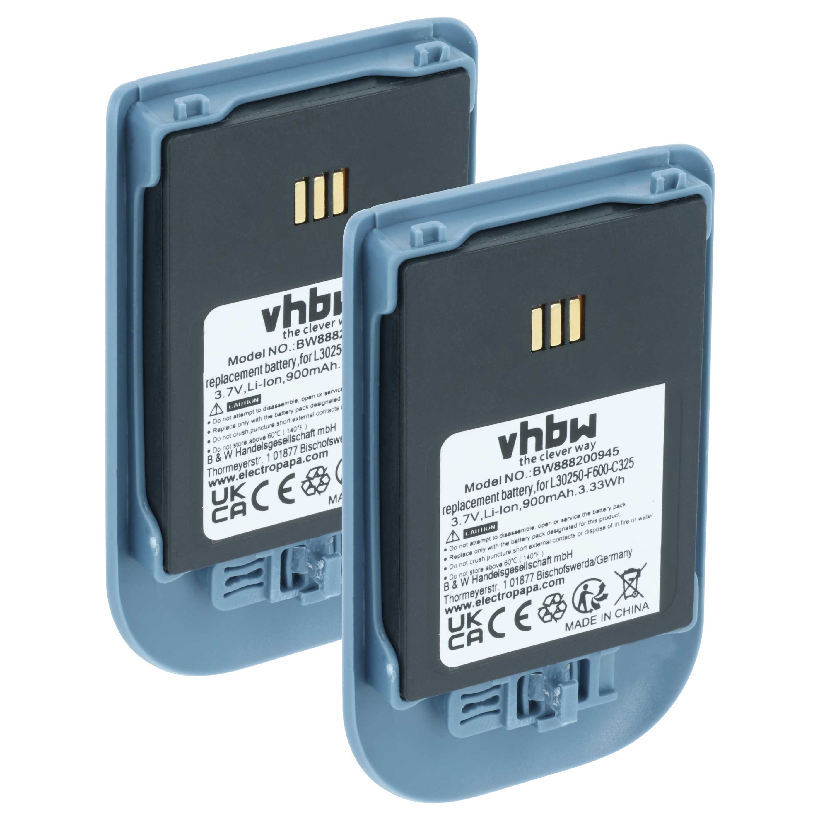 2x Batteria sostituisce Alcatel 3BN78404AA, WH1-EABA/1A1, 0480468 per telefono Ericsson - 900mAh 3,7V Li-Ion