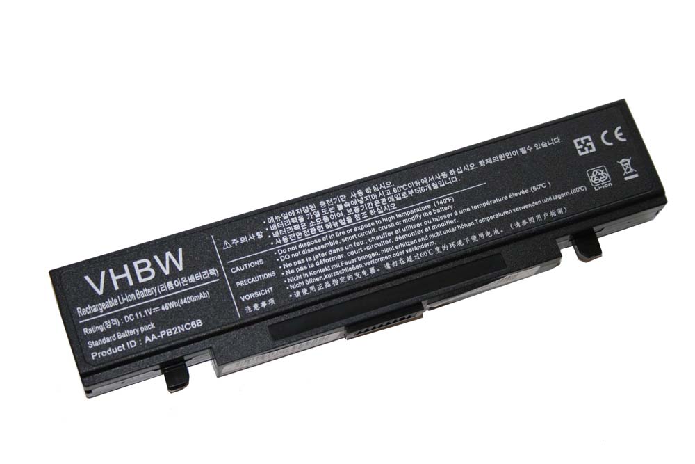 Notebook Battery Replacement for Samsung AA-PB2NC6B/E, AAPB2NC6B/E, AAPB2NC6B - 4400mAh 11.1V Li-Ion, black