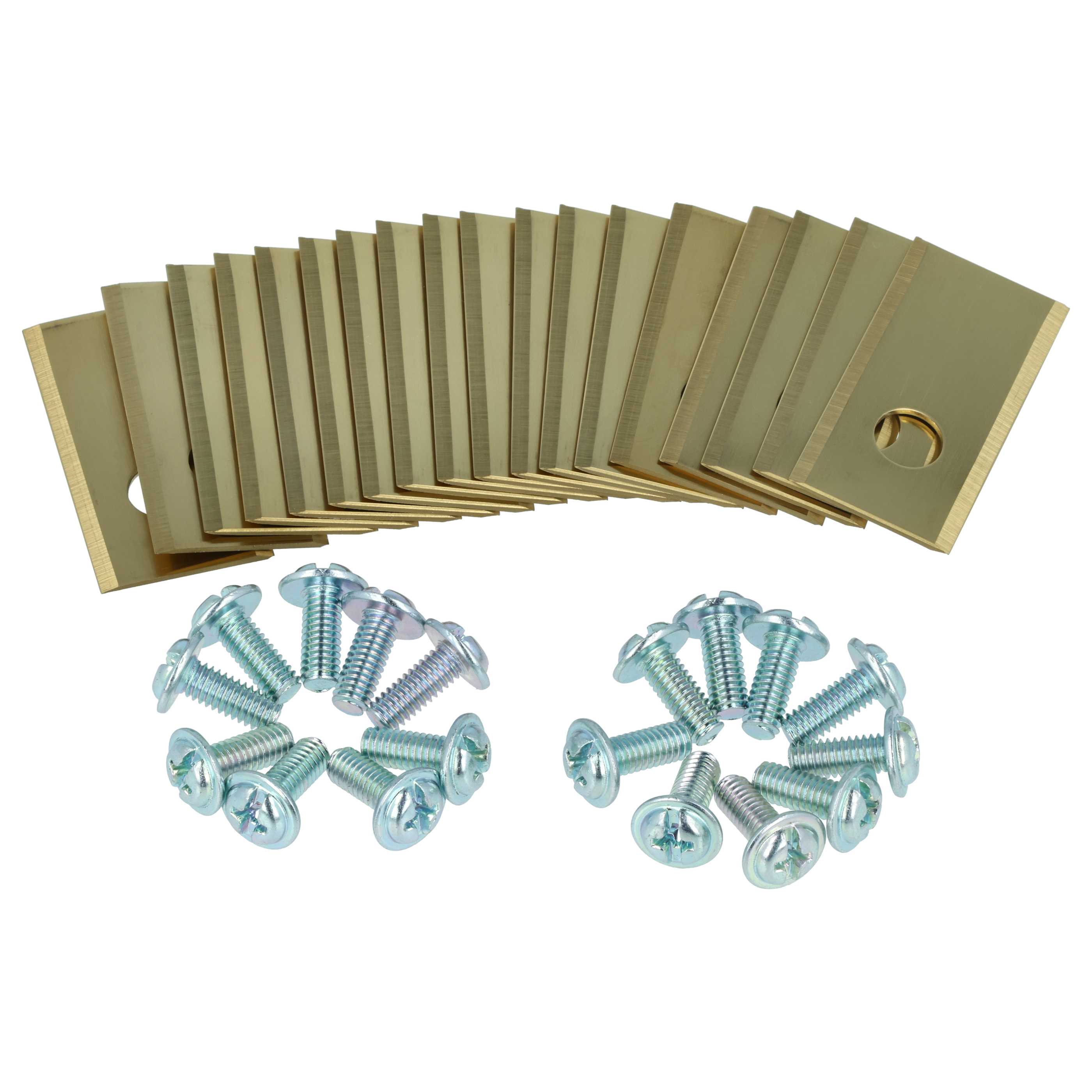 18x Lames pour tondeuse Philips, Scheppach, Worx, Landxcape – Couteaux apatite de titane, Silber Gold