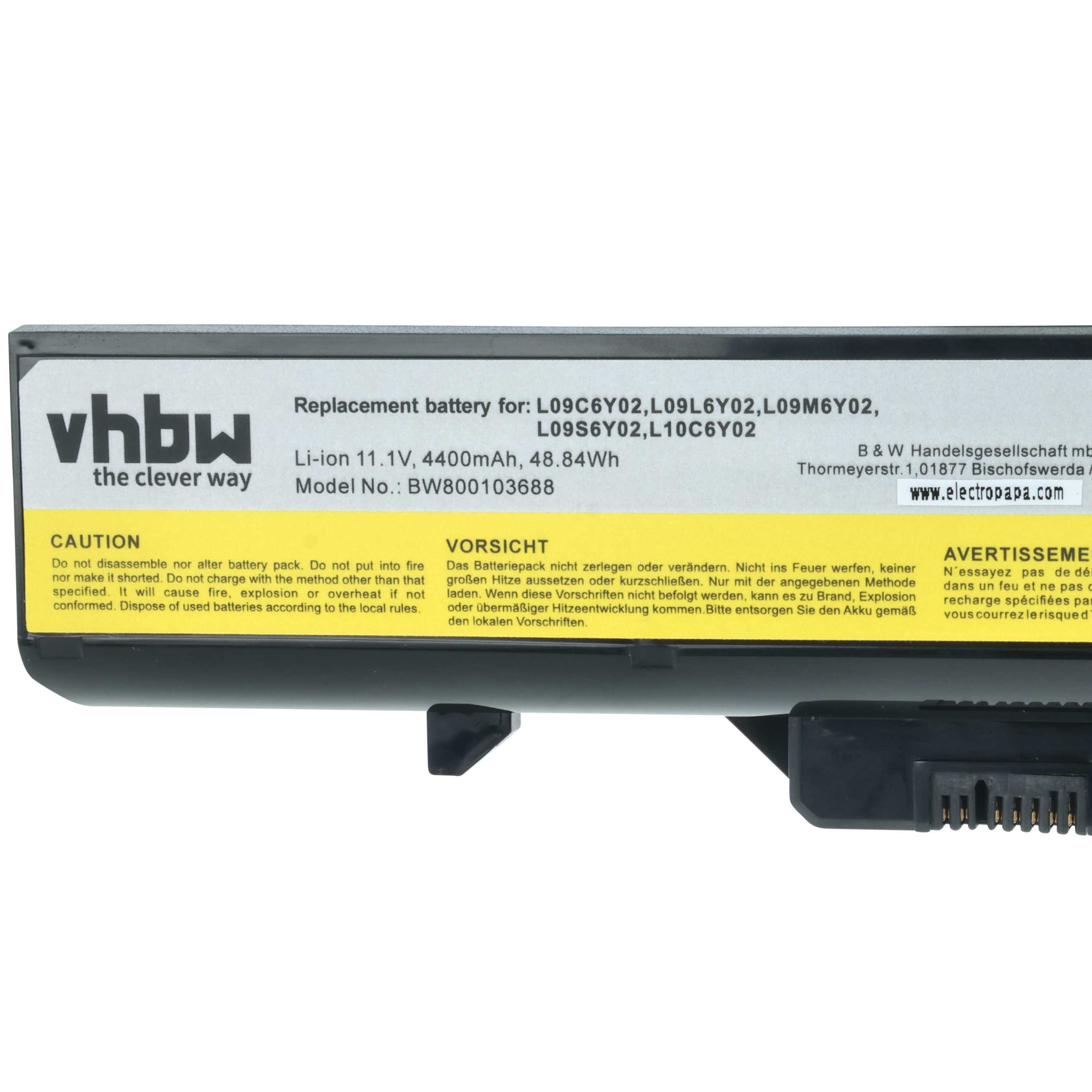 Batteria sostituisce IBM / Lenovo 121000938, 121000937, 121000935 per notebook - 4400mAh 11,1V Li-Ion nero