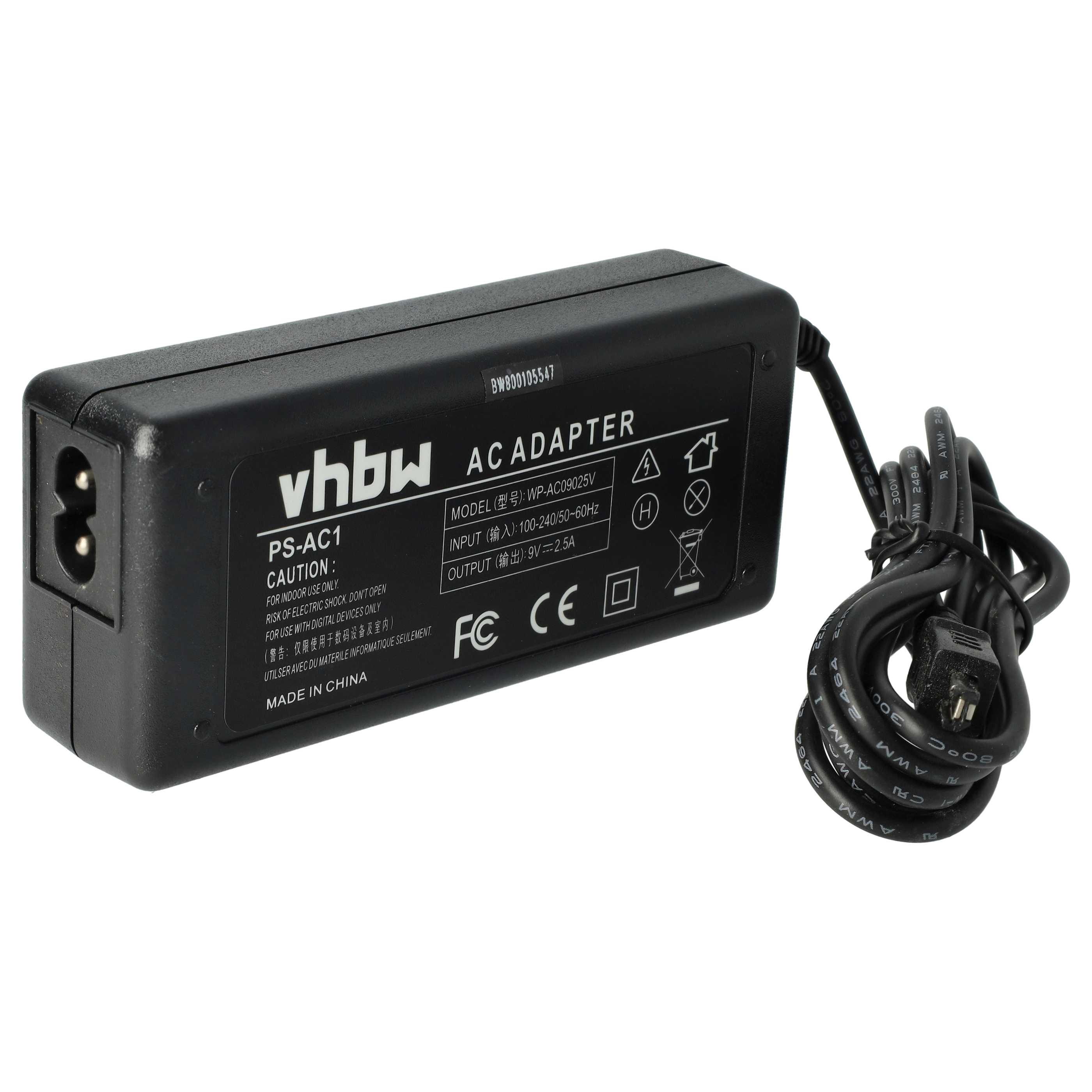 Power Supply replaces AC-1 for Camera - 2 m, 9 V 2.5 A
