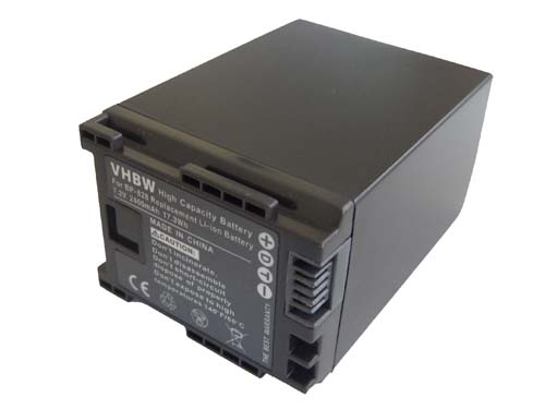 Videocamera Battery Replacement for Canon BP-827, BP-820, BP-828, 2740B002, BP-819 - 2400mAh 7.2V Li-Ion