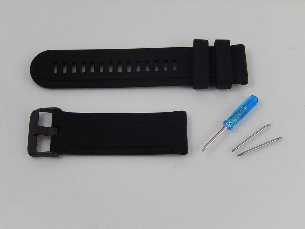 wristband L for Suunto Smartwatch - 12.5cm + 8.5 cm long, 29mm wide, silicone, black