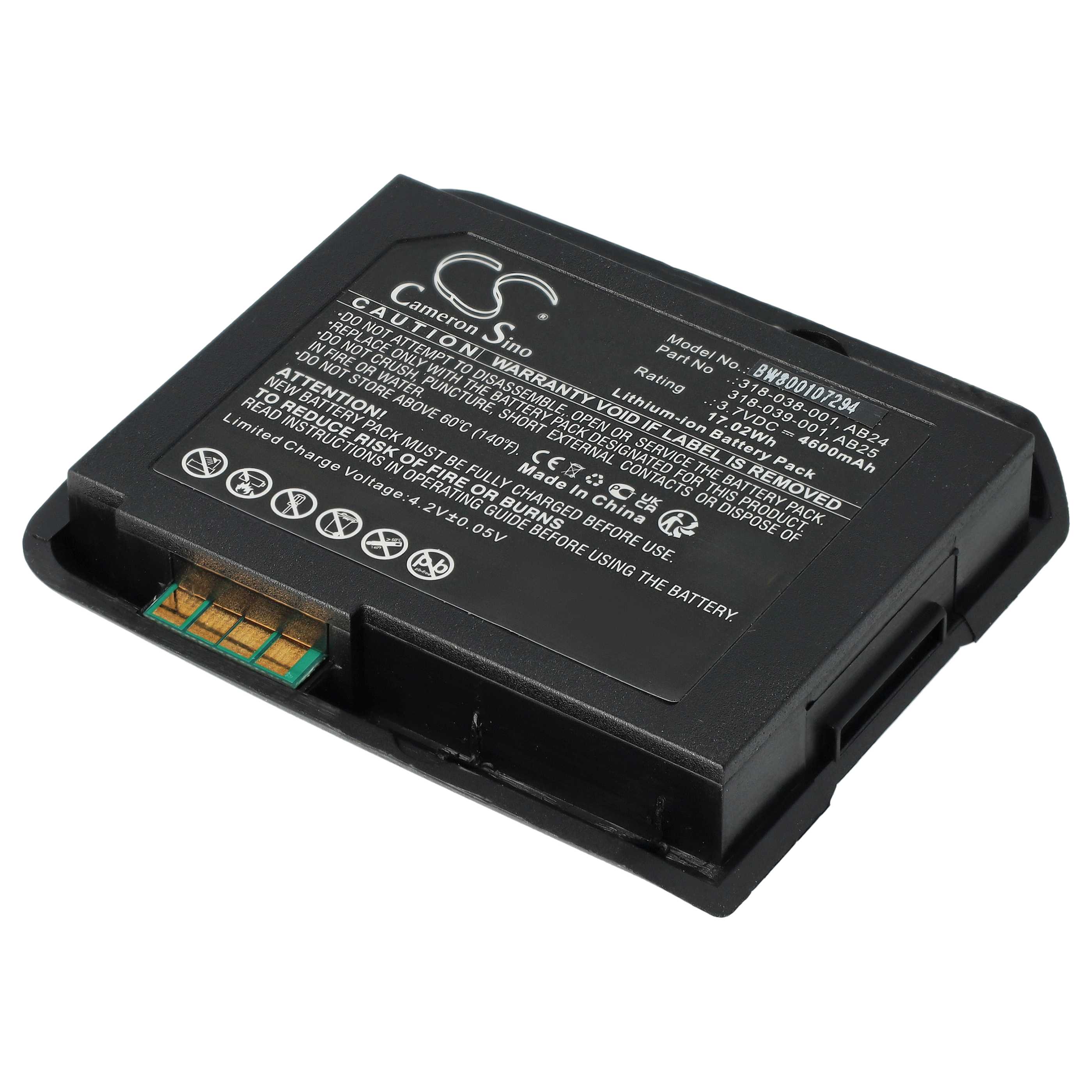 Akku als Ersatz für Intermec 1015AB02, 318-038-001 für Intermec Barcodescanner - 4600mAh 3,7V Li-Ion
