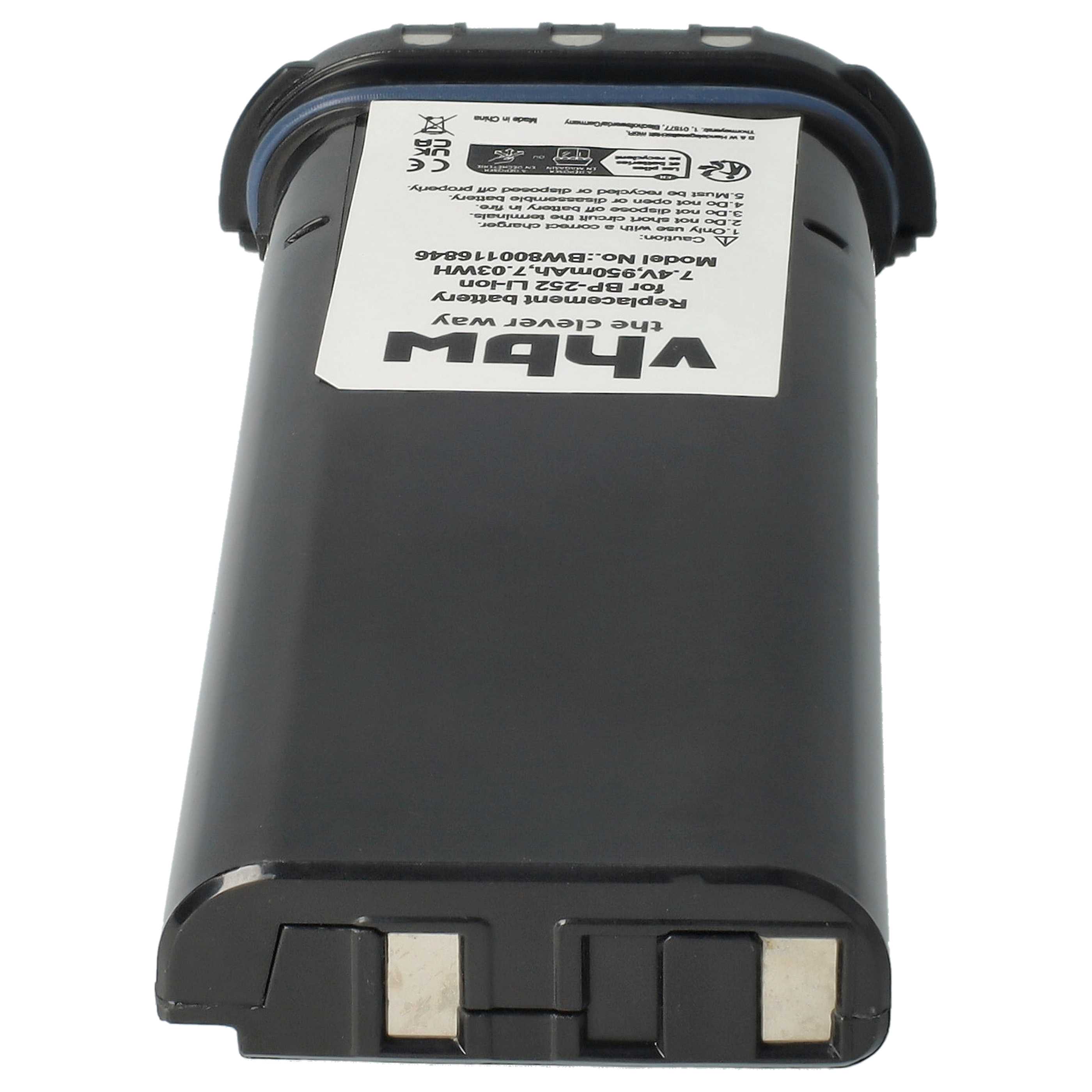 Radio 2x Battery replaces Icom BP-252 - 950 mAh 7.4 V Li-Ion