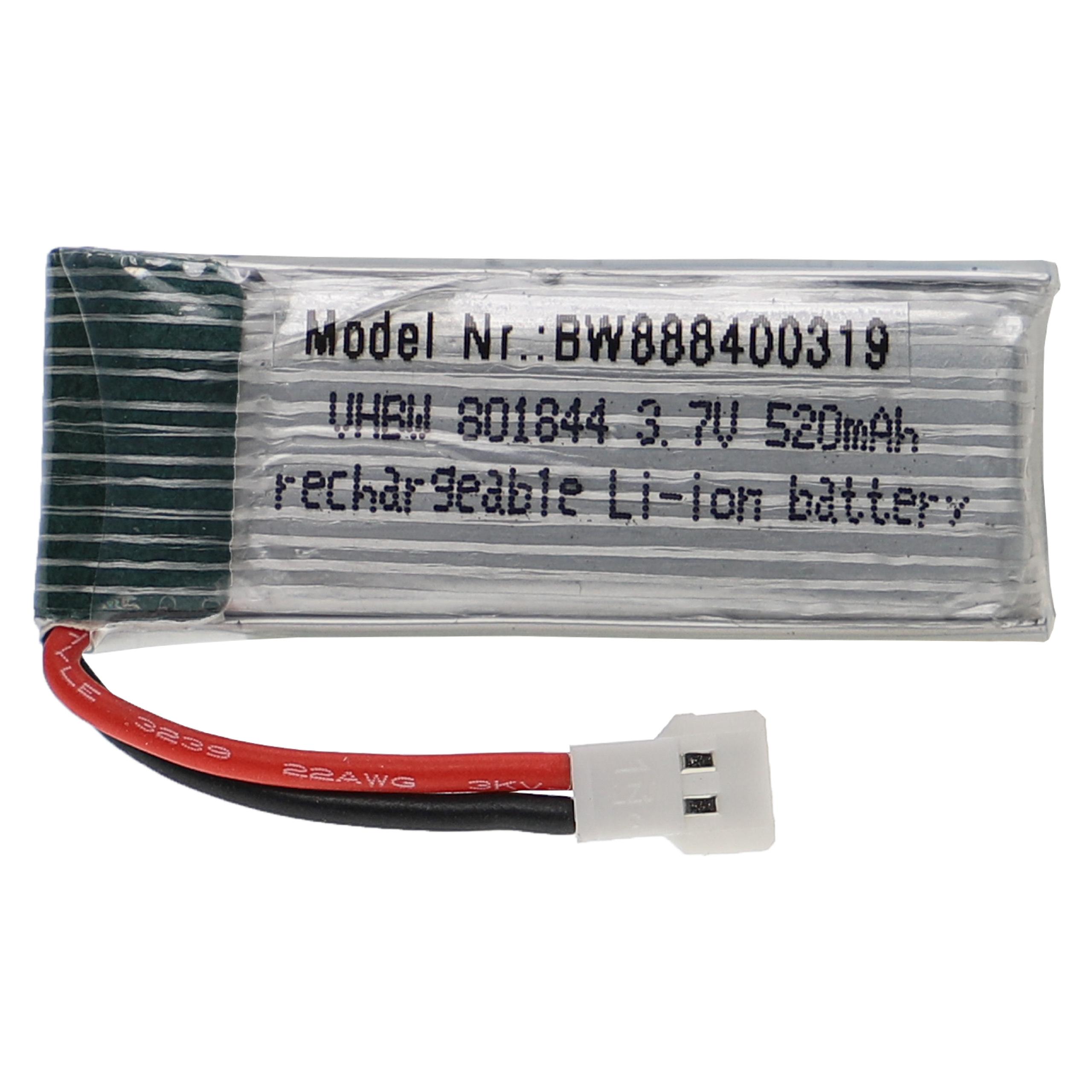 Batería para dispositivos modelismo - 520 mAh 3,7 V Li-poli, XH 2.54 2P