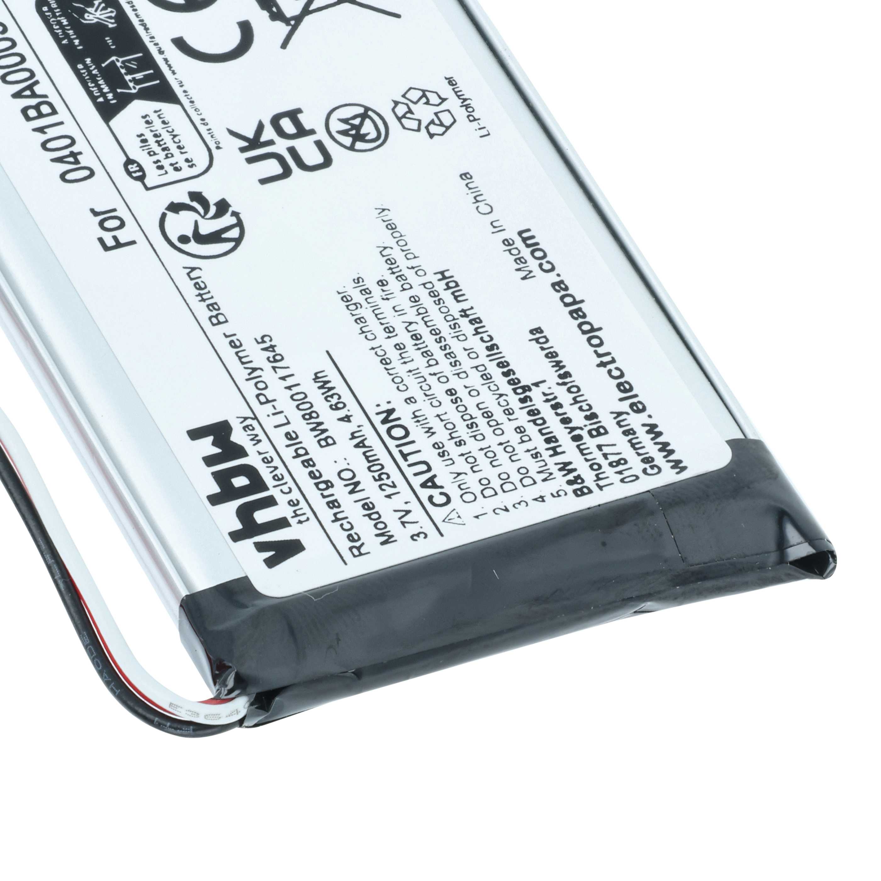 Batteria per telecomando remote controller sostituisce Elca 0401BA000311 - 1250mAh 3,7V Li-Poly