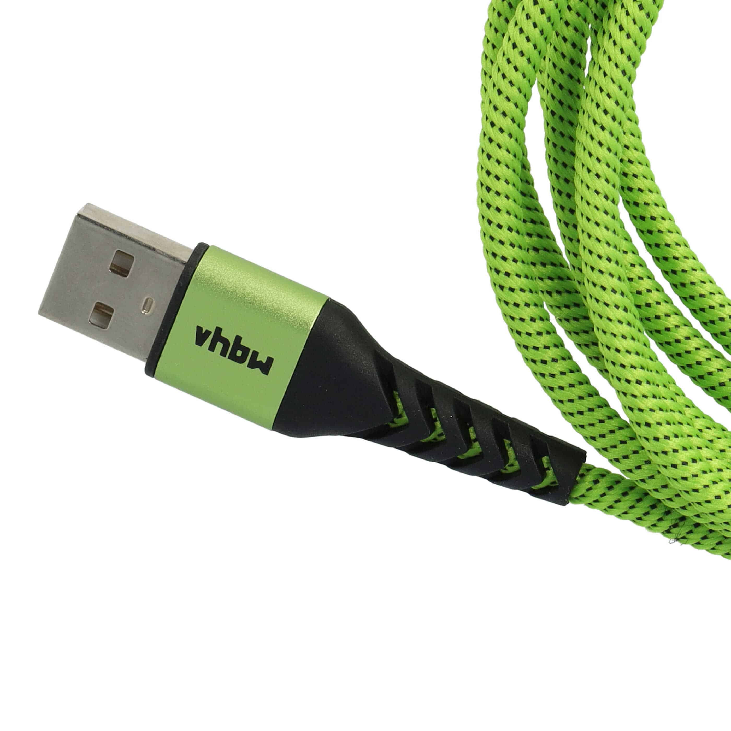 Cable lightning a USB A para dispositivos Apple iOS - negro / verde, 180 cm