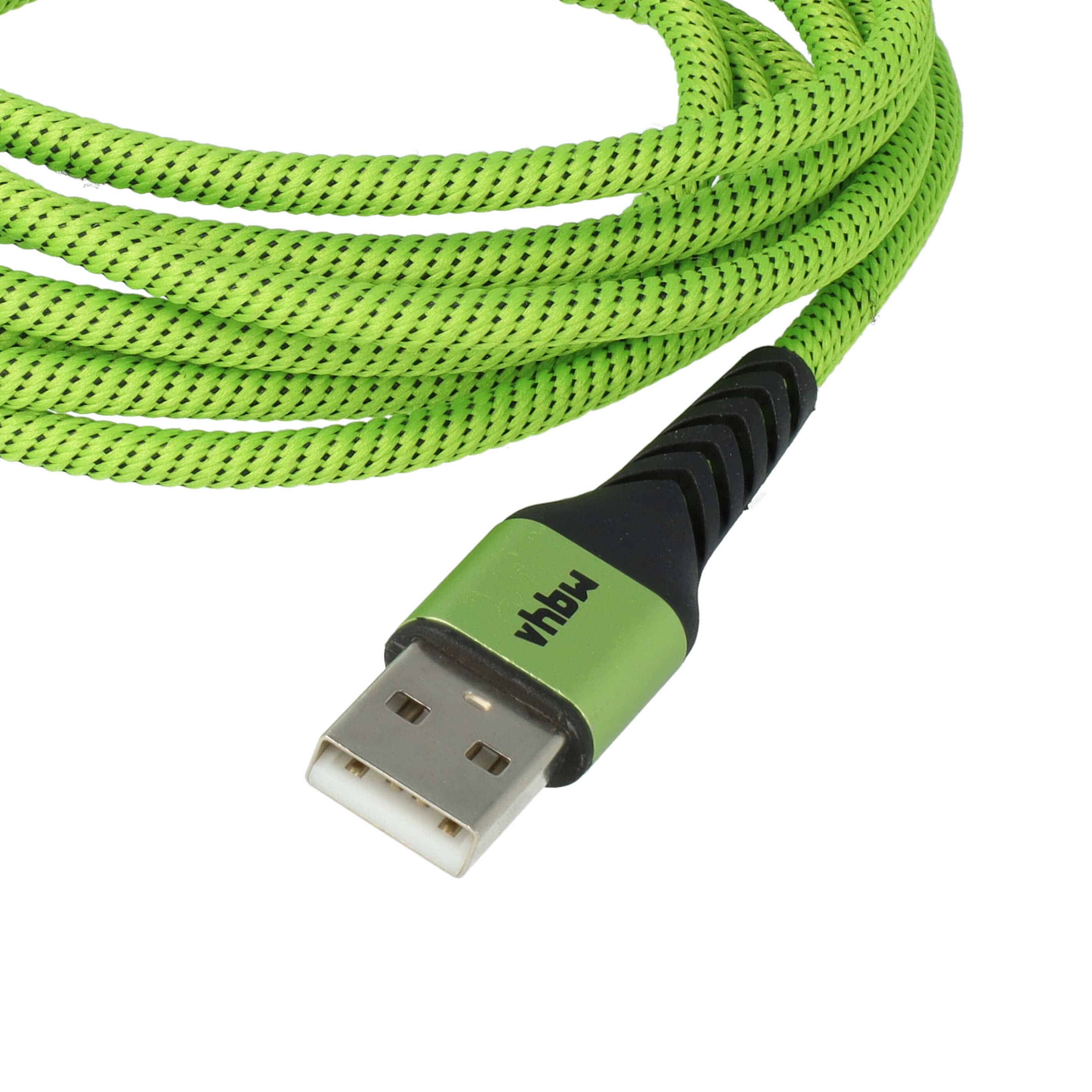 Lightning Cable - USB A suitable for 1.Generation Apple iOS - Green Black, 180cm