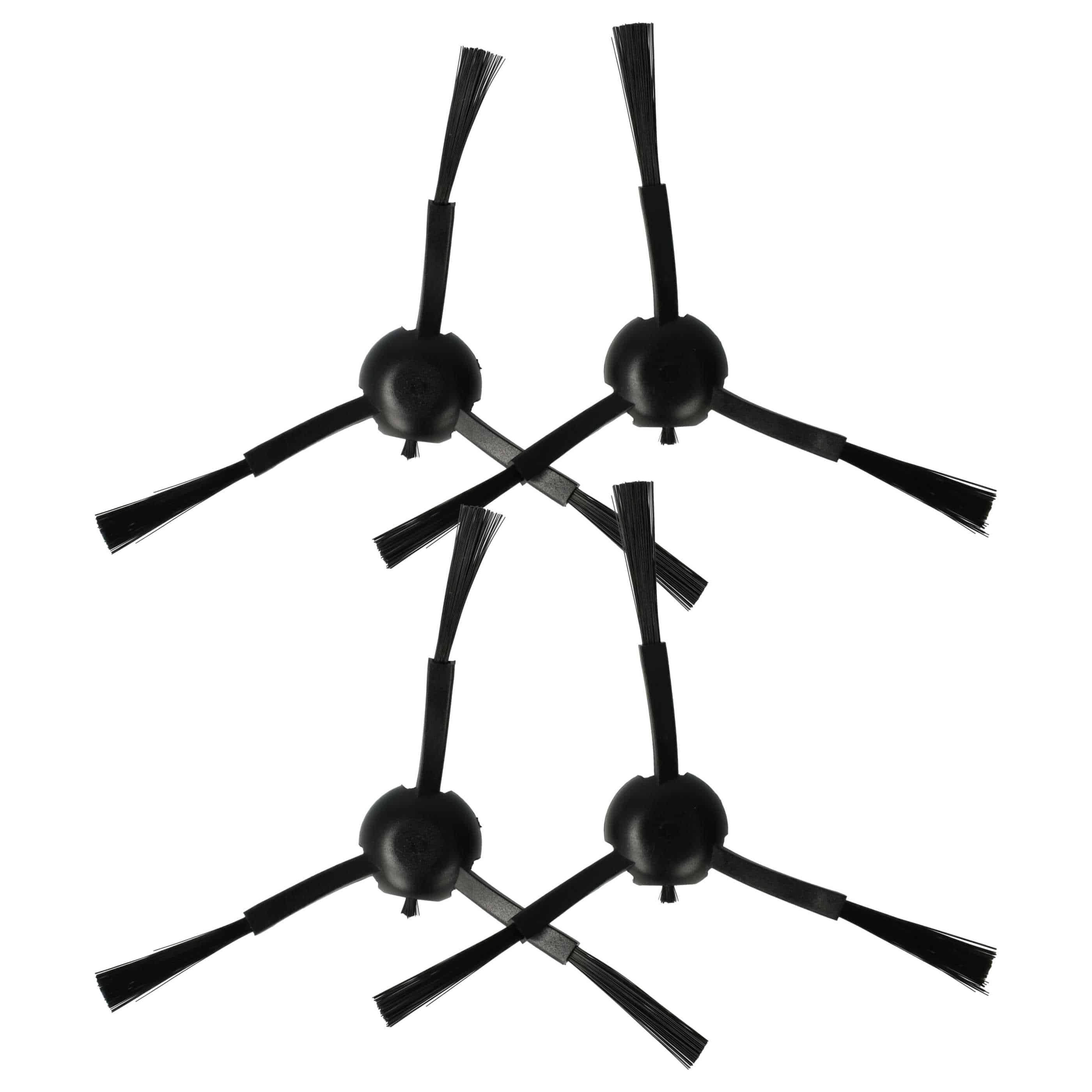 4x cepillo lateral 3 brazos para robot aspirador Dreame L10s Pro - Set cepillos negro