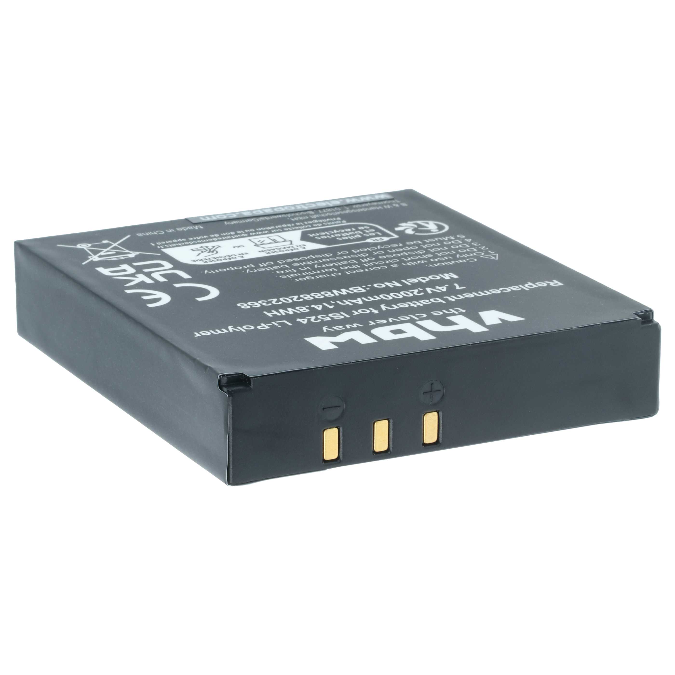 Batería reemplaza Pax IS524, IS133 para escáner código de barras (2000 mAh, 7,4 V, Li-Polímero)