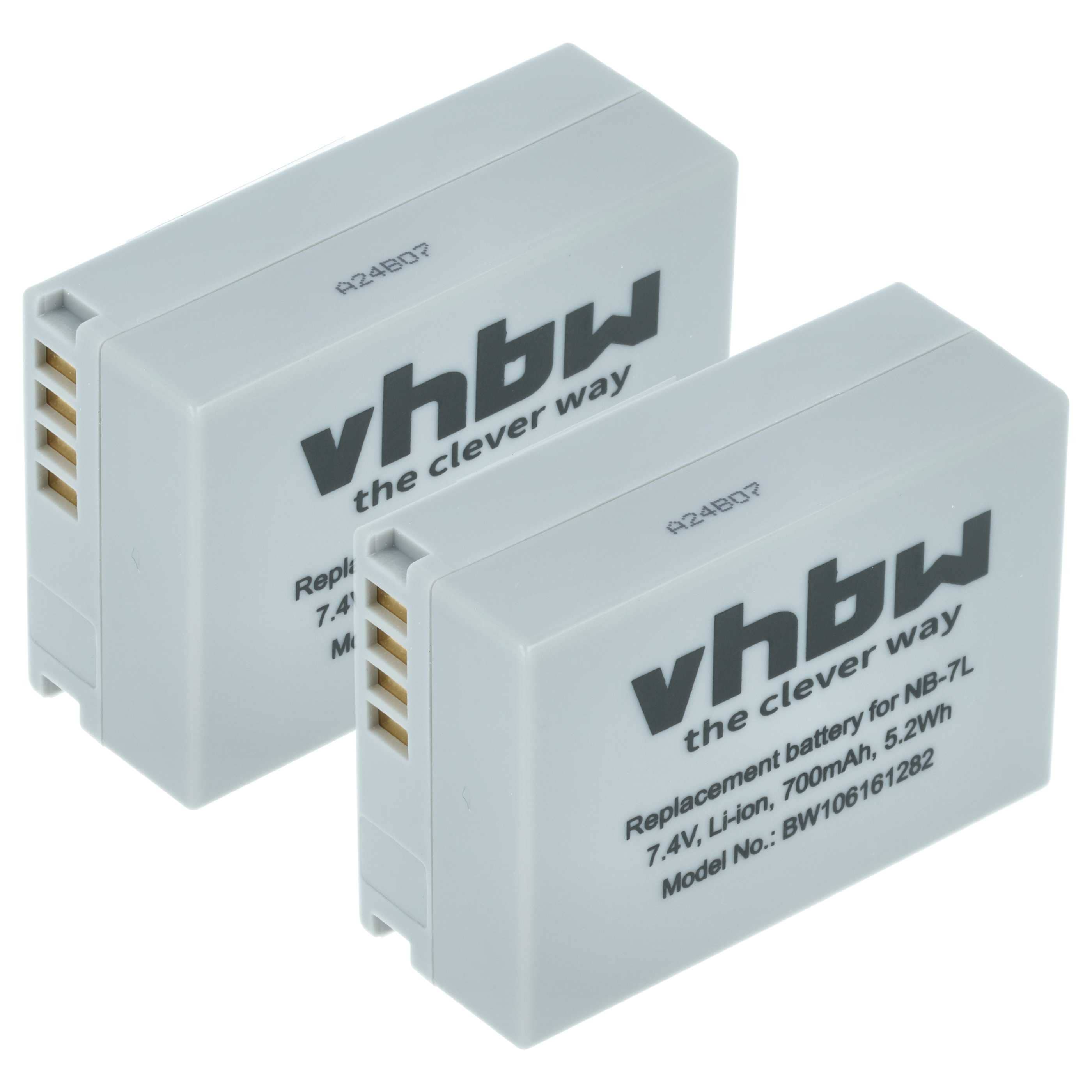 2x Battery replaces Canon NB-7L - 700mAh, 7.2V, Li-Ion