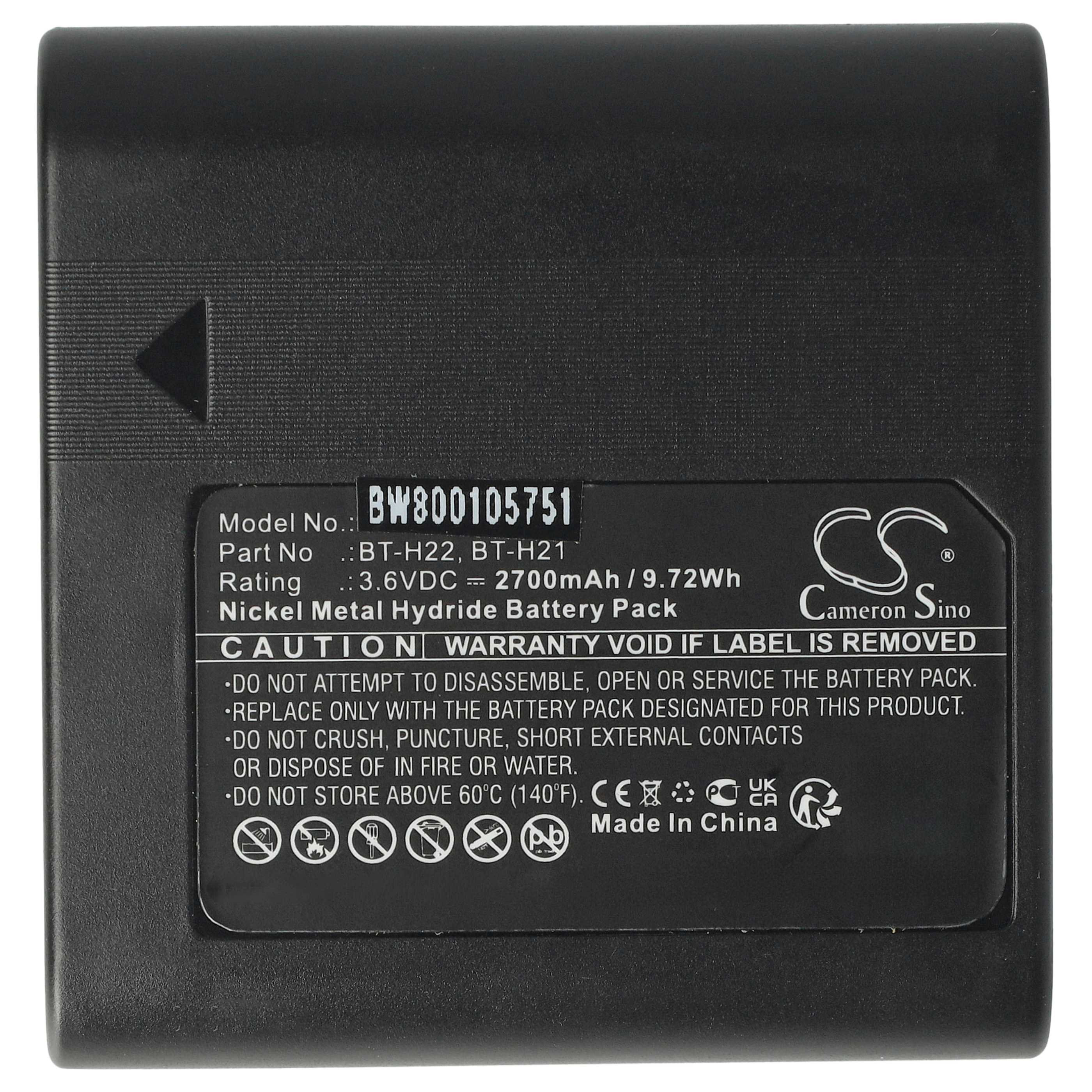 Videokamera-Akku (2 Stück) als Ersatz für Sharp BT-H21U, BT-H21, BT-H22, BT-H22U für Sharp - 2700mAh 3,6V NiMH