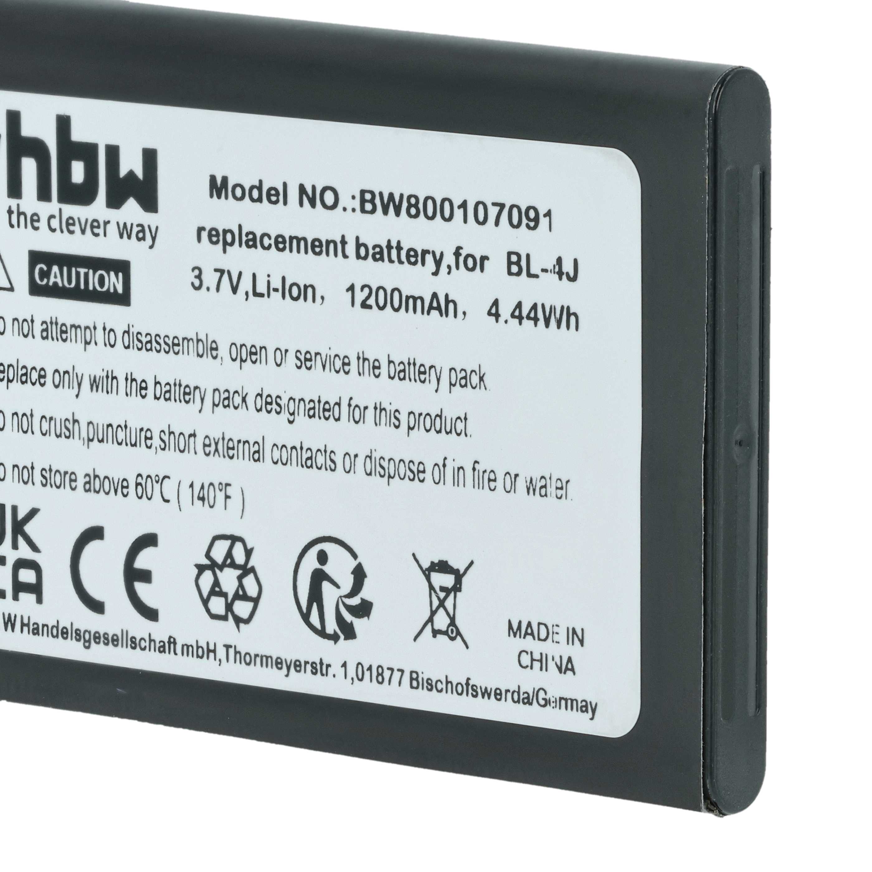 Akumulator do telefonu smartfona zamiennik Nokia BL-4J - 1200 mAh 3,7 V Li-Ion