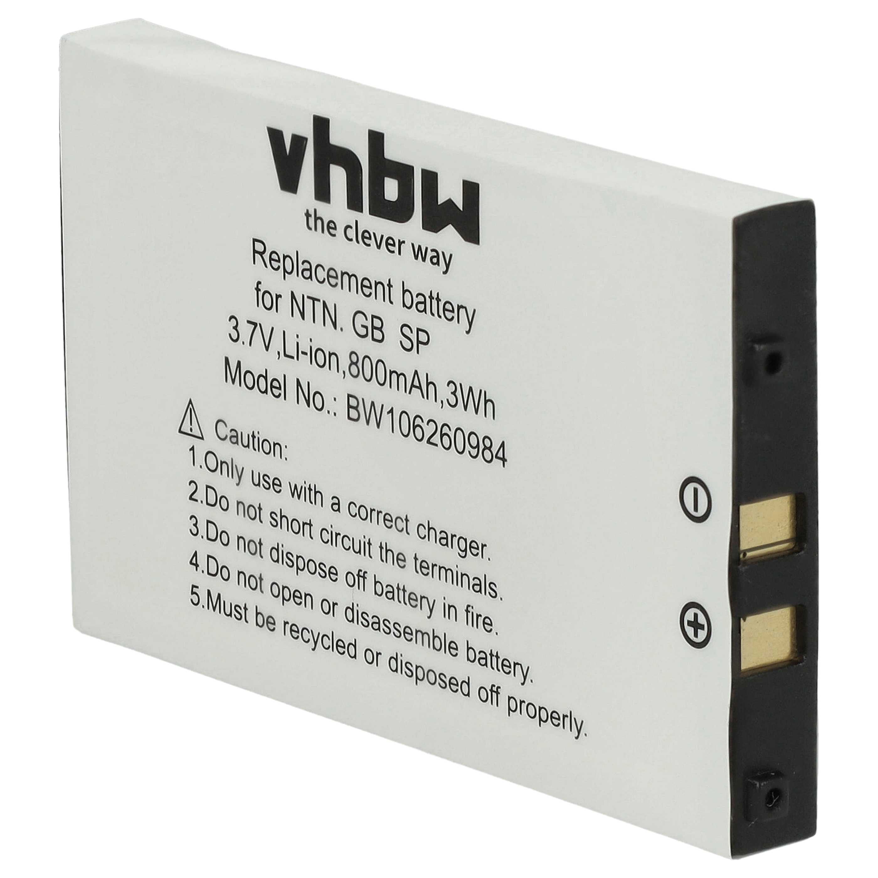 Games Console 2x Battery replaces Nintendo BT-M12, SAM-SPRBP, BAT-GBASP-1LI - 800 mAh 3.7 V Li-Ion