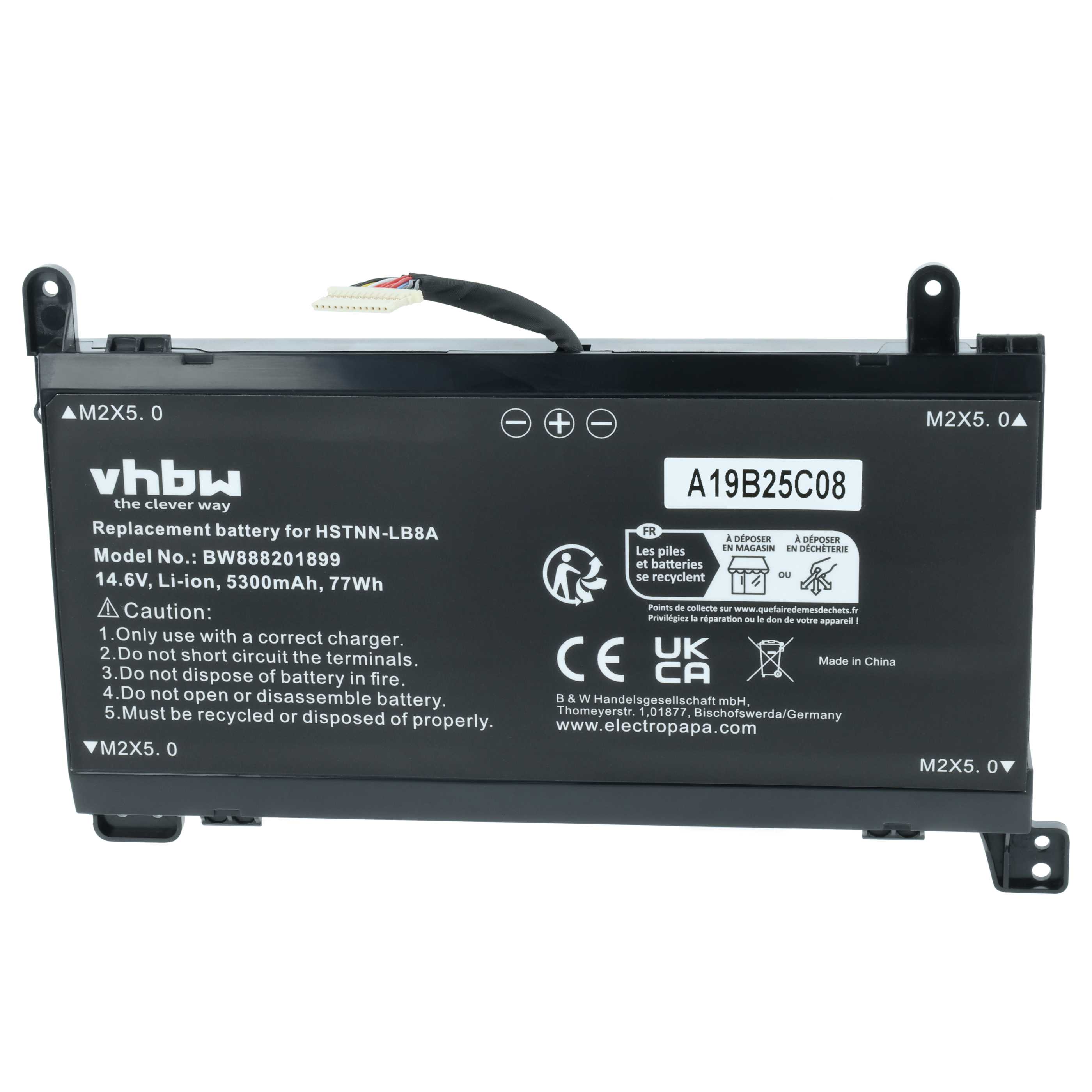 Akumulator do laptopa zamiennik HP 922753-421, 922752-421, 922976-855 - 5300 mAh 14,6 V Li-Ion, czarny