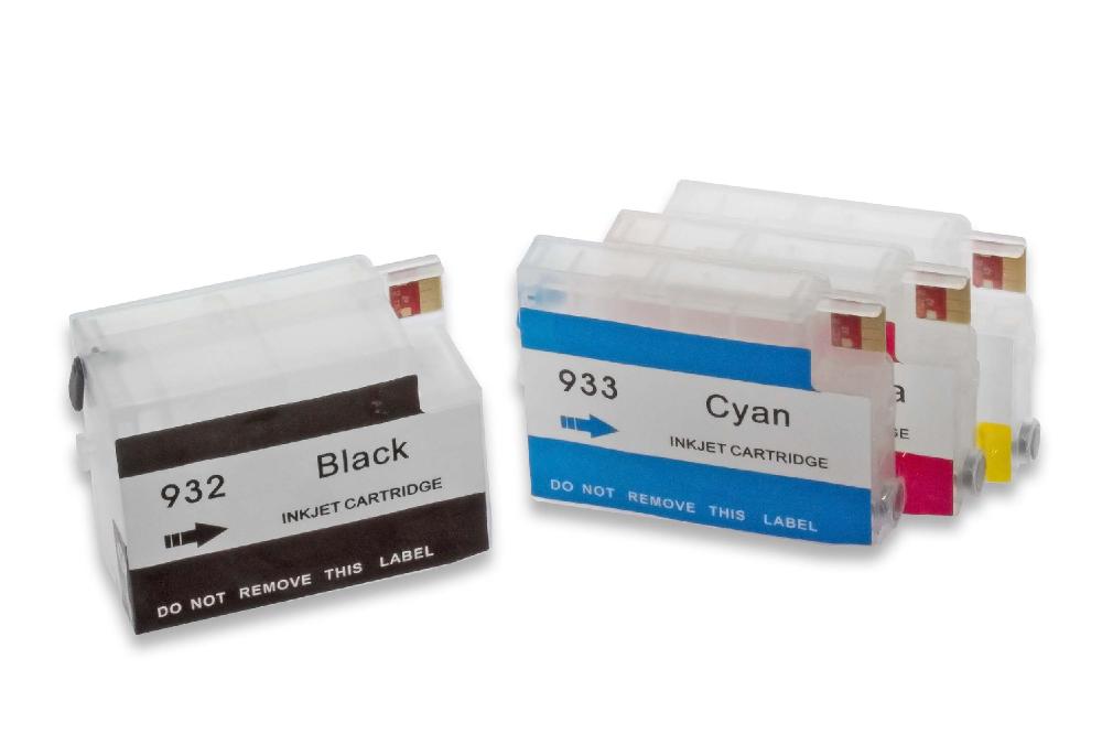 4x Ink Cartridge replaces HP 933XL, 933 XL, 932XL, 932 XL, 933, 932 for HPPrinter CISS - B/C/M/Y + Chip