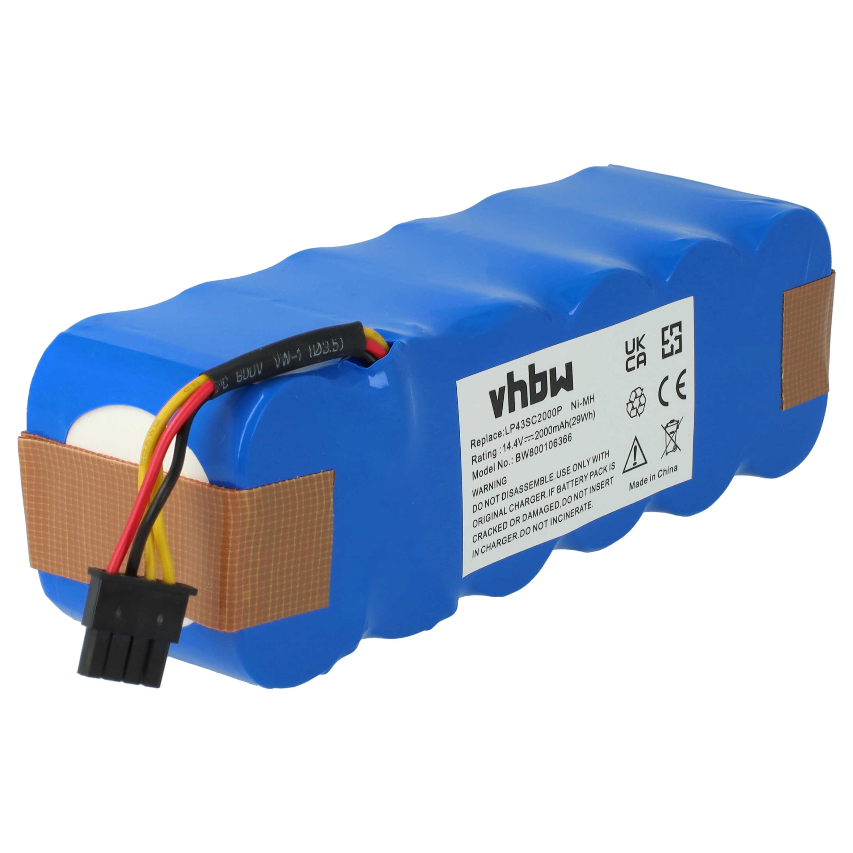 Batterie remplace Ariete AT5186005100 pour robot aspirateur - 2000mAh 14,4V NiMH