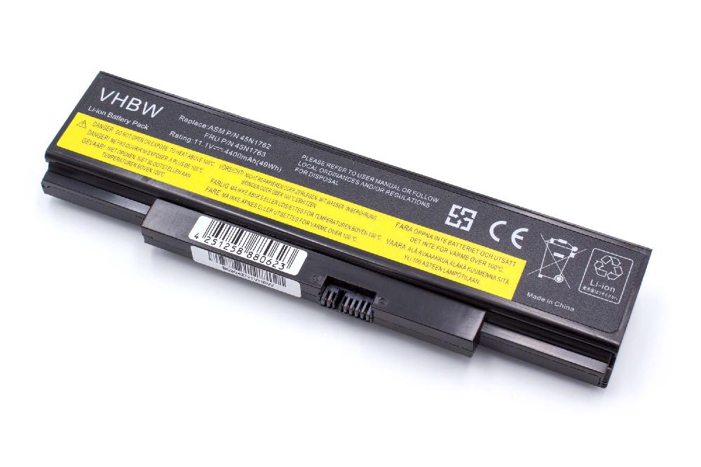 Batterie remplace Lenovo 45N1760, 45N1759, 45N1758 pour ordinateur portable - 4400mAh 10,8V Li-ion, noir