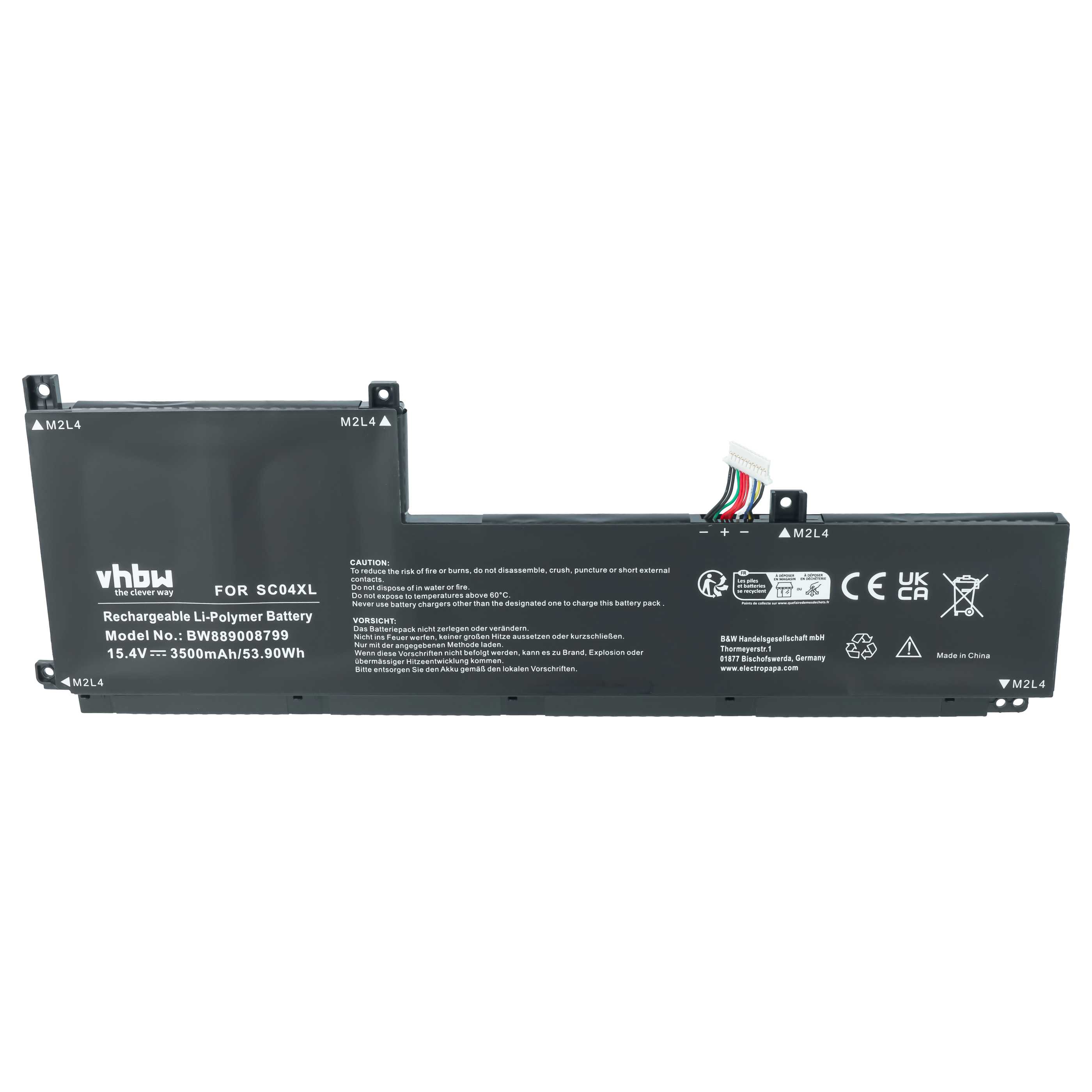 Notebook Battery replaces HP SC04XL, SC04063XL, M08254-1C1, HSTNN-IB9R - 3500 mAh 15.4 V Li-polymer