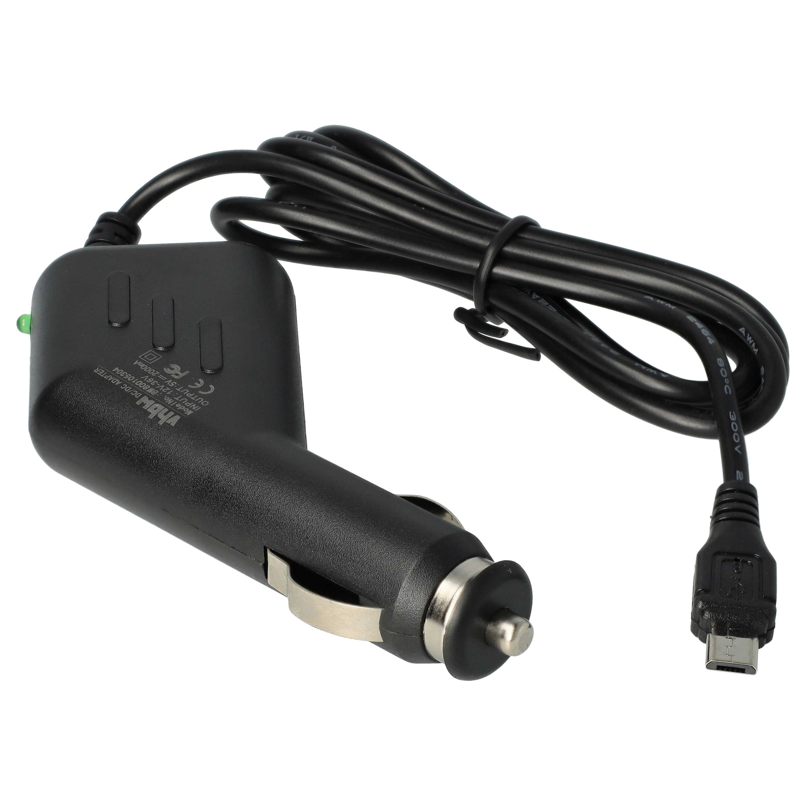 Caricatore per auto micro-USB 2,0 A per dispositivi come smartphone, GPS, navigatore Olympia ecc.