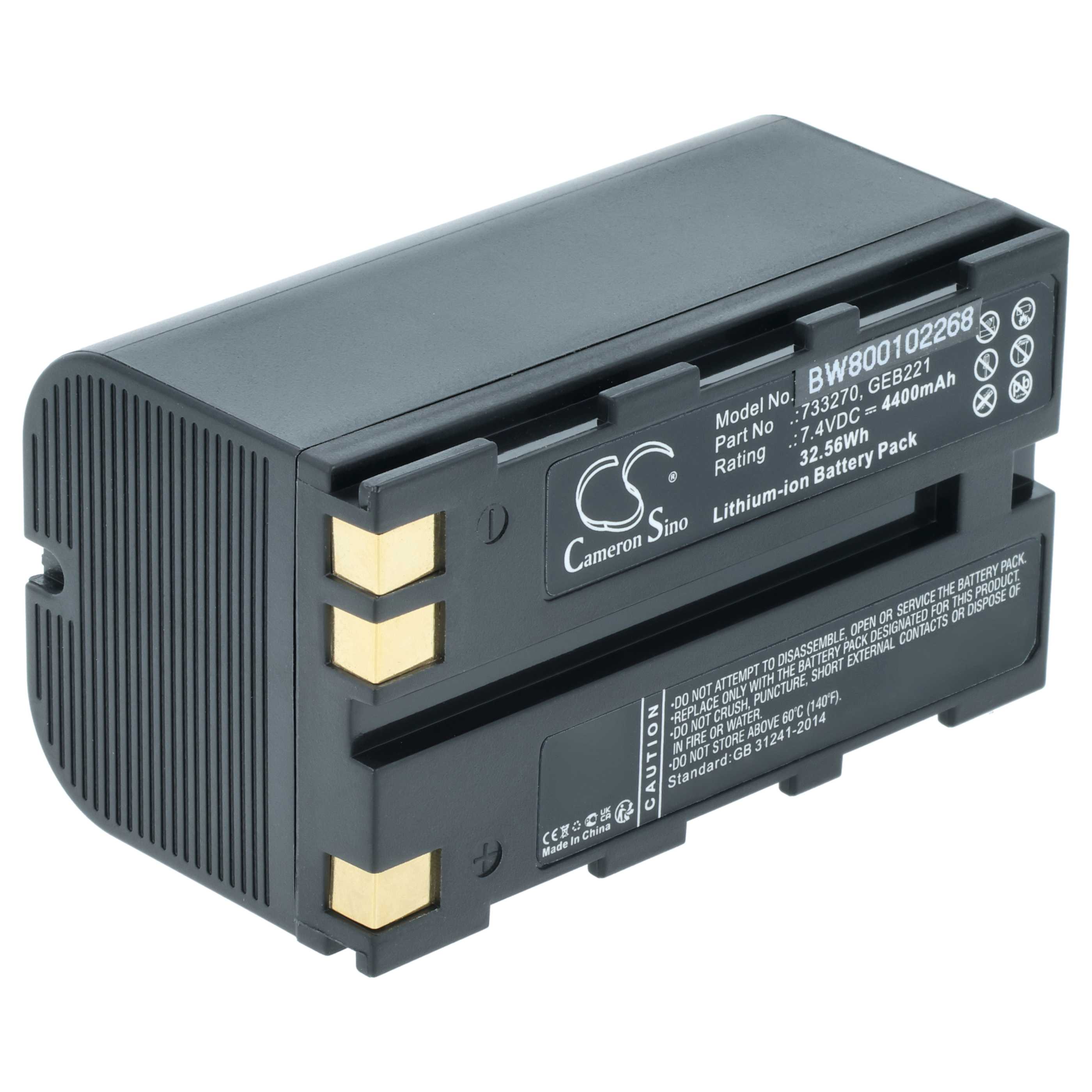 Batería reemplaza Geomax ZBA200, ZBA400 para dispositivo medición (4400 mAh, 7,4 V, Li-Ion)