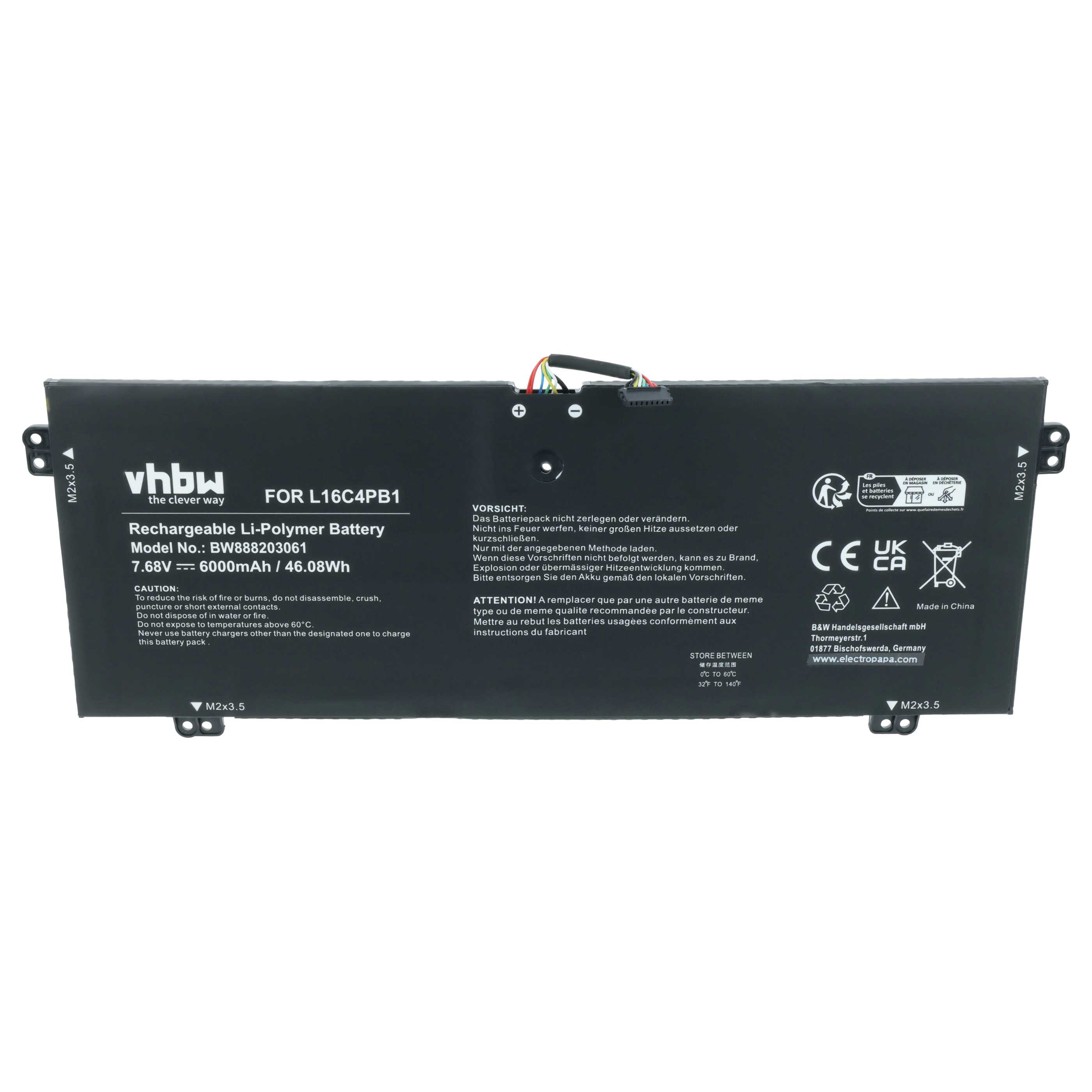 Akumulator do laptopa zamiennik Lenovo 5B10Q38238, 5B10M52740, 5B10M52211, 5B10W67229 - 6000 mAh 7,68 V LiPo