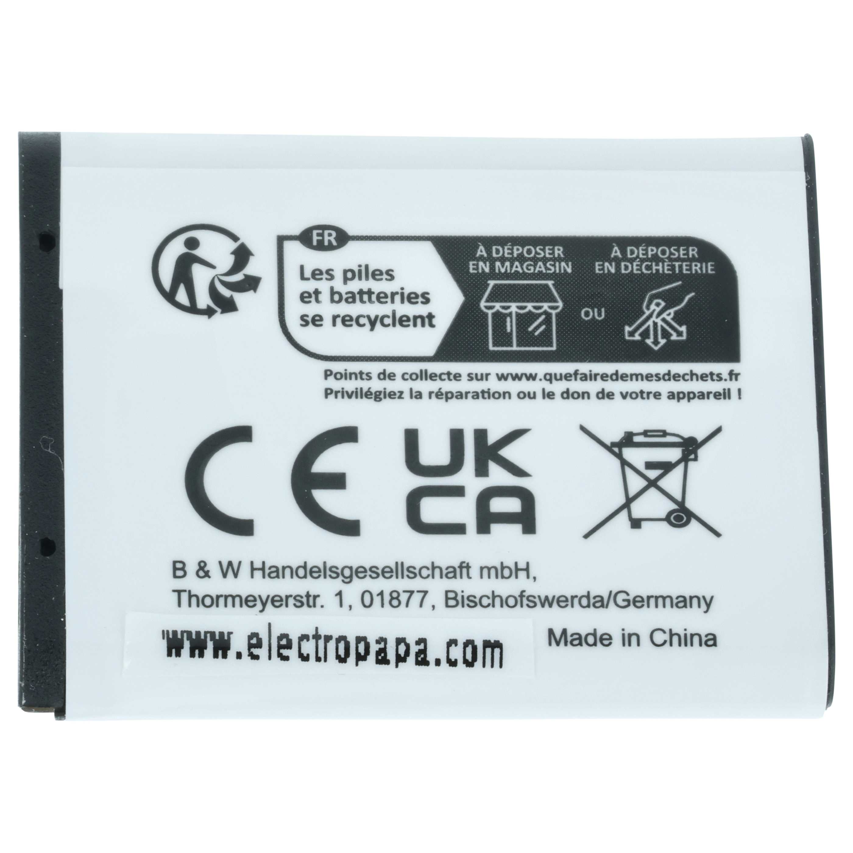 Batteria sostituisce Samsung BP70a, BP-70a, SLB-70A, EA-BP70A per fotocamera - 500mAh 3,6V Li-Ion