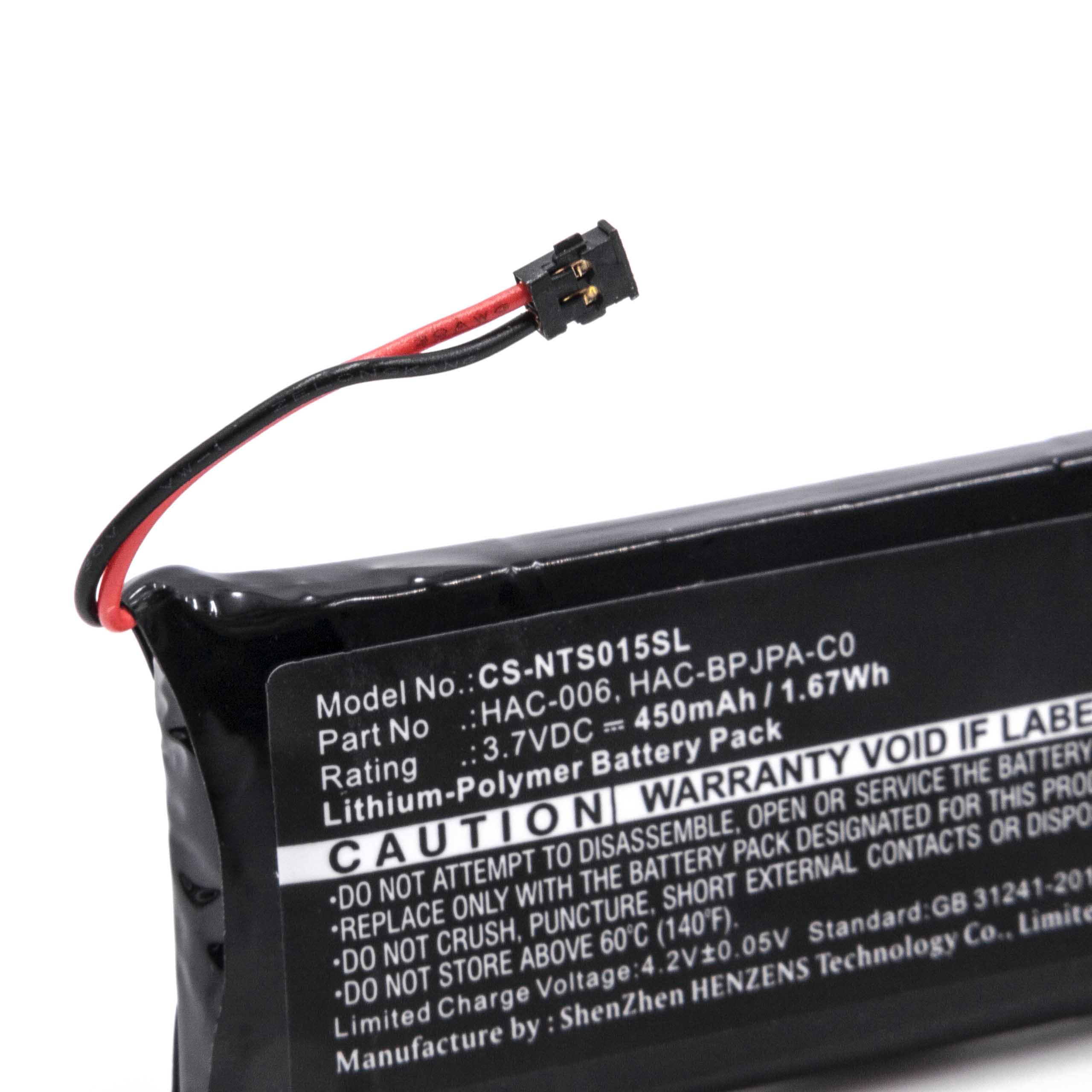 Akumulator do pada Nintendo zamiennik Nintendo HAC-BPJPA-C0, HAC-006 - 450 mAh, 3,7 V