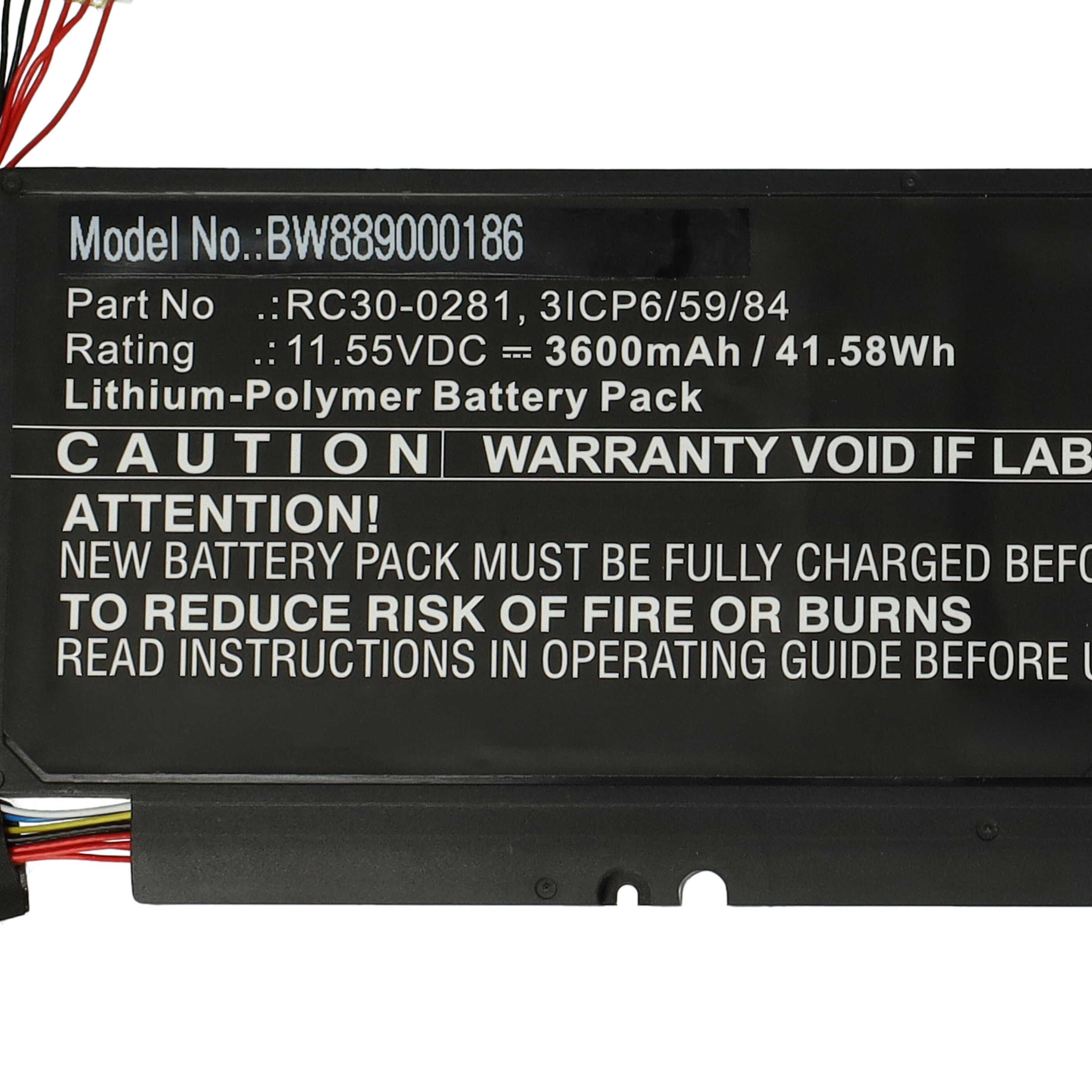 Akumulator do laptopa zamiennik Razer 3ICP6/59/84, RC30-0281 - 3600 mAh 11,55 V LiPo