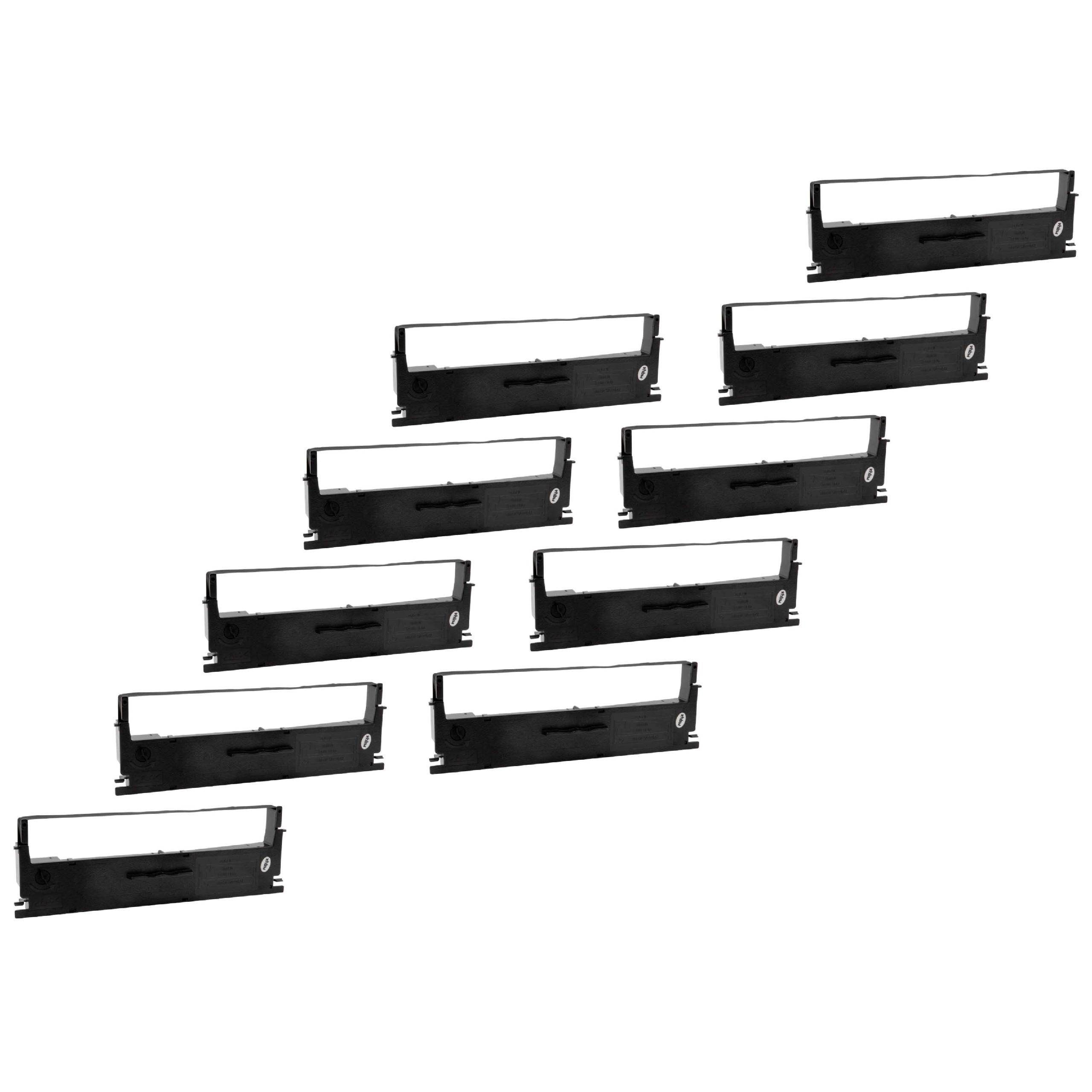 10x Ink Ribbon replaces Epson C13S015624 for Epson Dot Matrix, Receipt Printer - Black