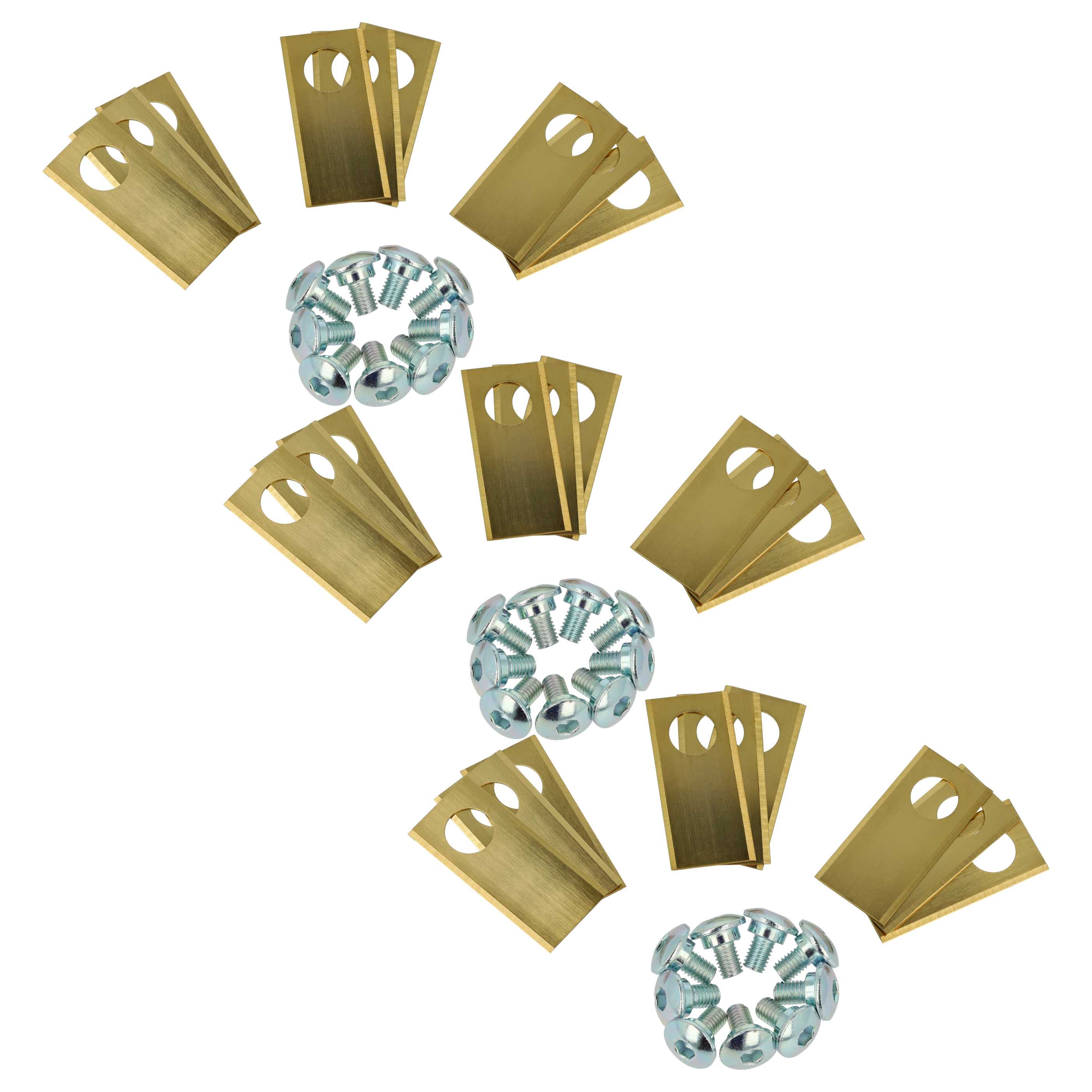 27x Lames remplace Worx WA0176 pour tondeuse – Couteaux acier (revêtement en titane), Silber Gold