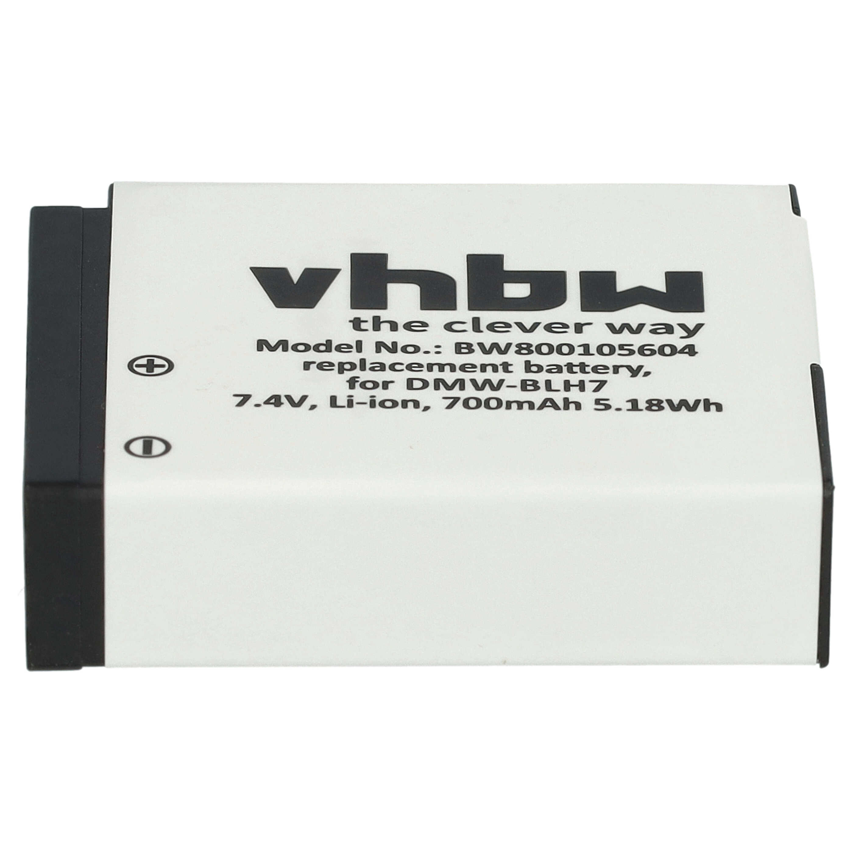 Battery replaces Panasonic DMW-BLH7E, DMW-BLH7, DMW-BLHPP, DMW-BLH7PP - 600mAh, 7.2V, Li-Ion with Info Chip