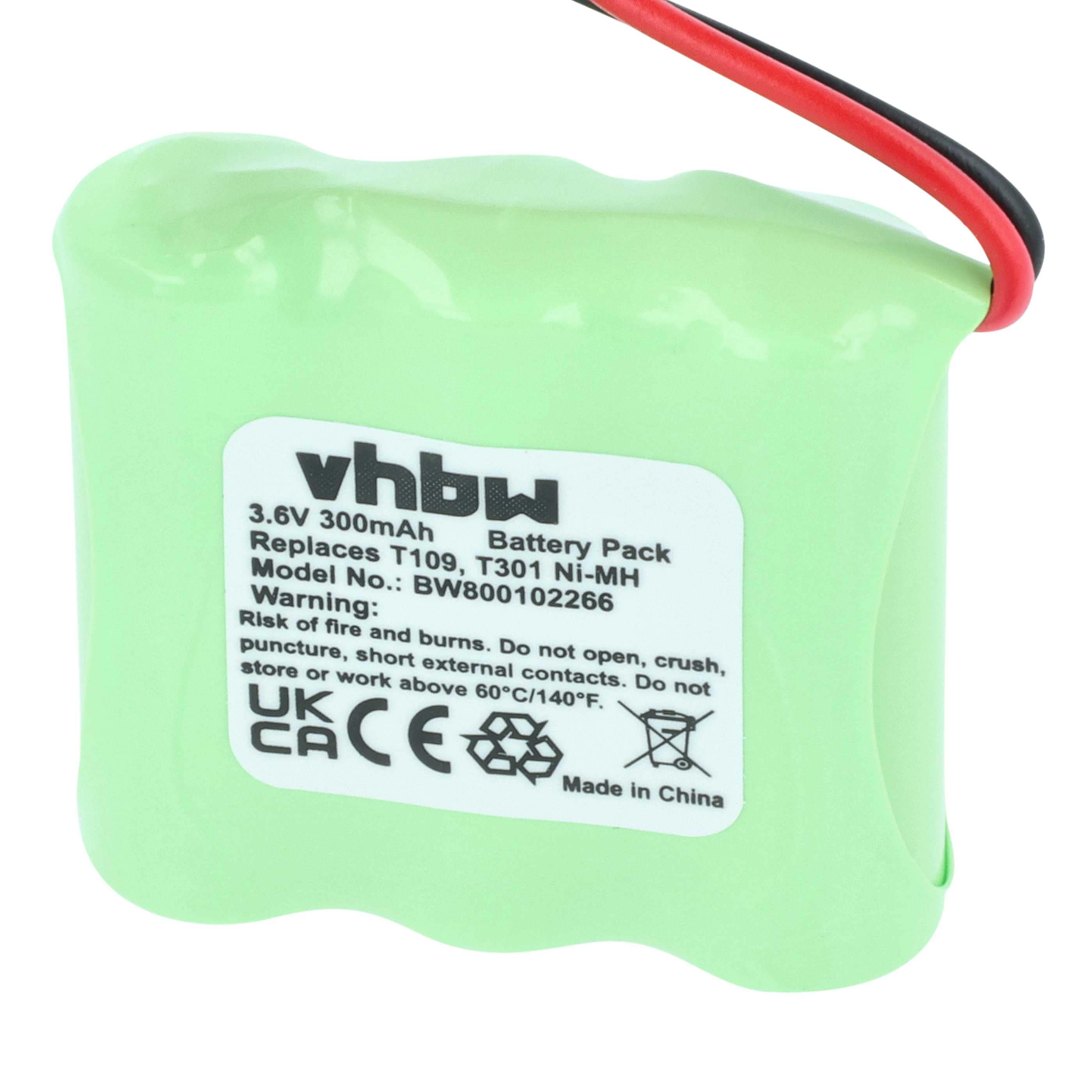 Batterie remplace T301, T109 pour téléphone Panasonic - 300mAh 3,6V NiMH