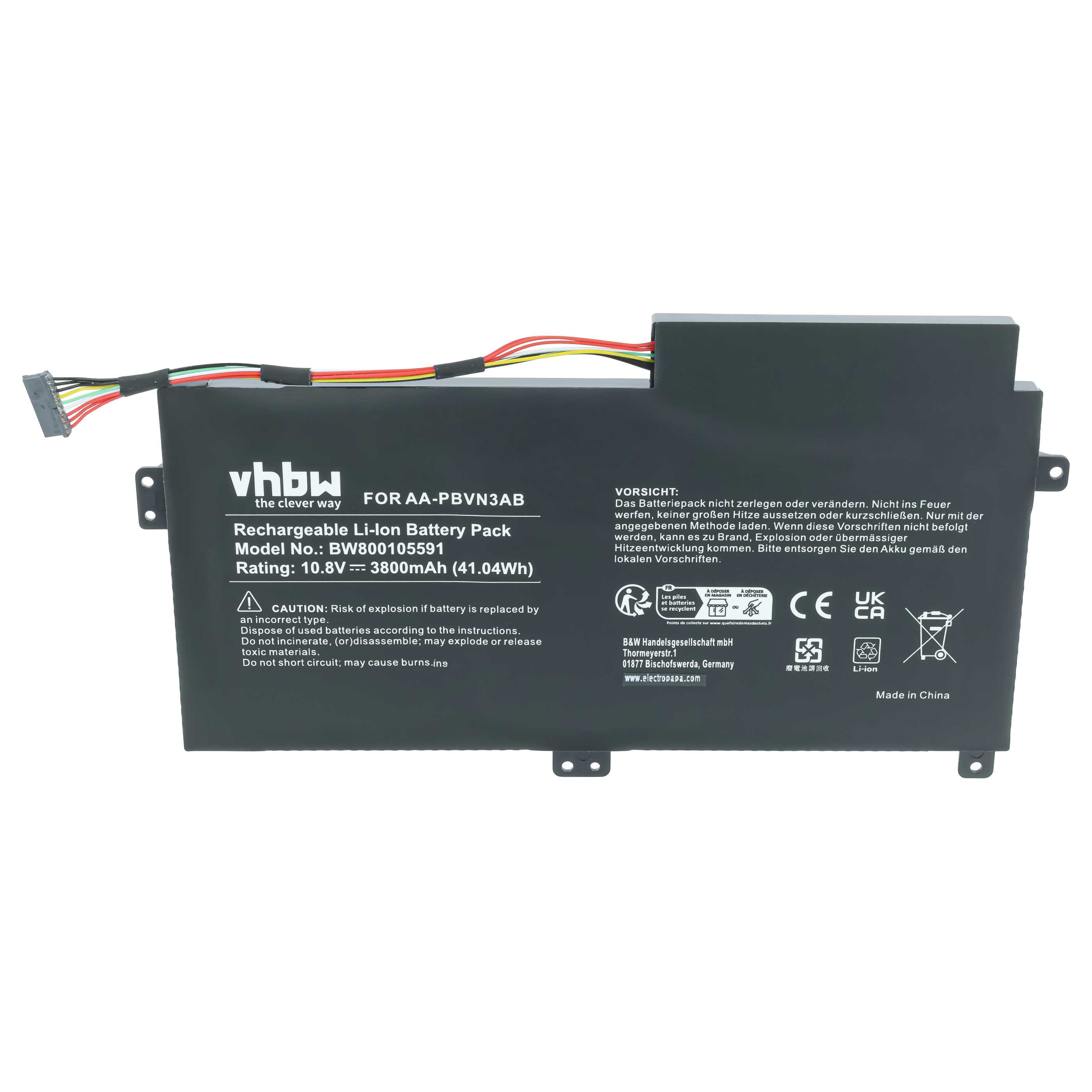 Akumulator do laptopa zamiennik Samsung AA-PBVN3AB, BA43-00358A - 3800 mAh 10,8 V Li-Ion, czarny