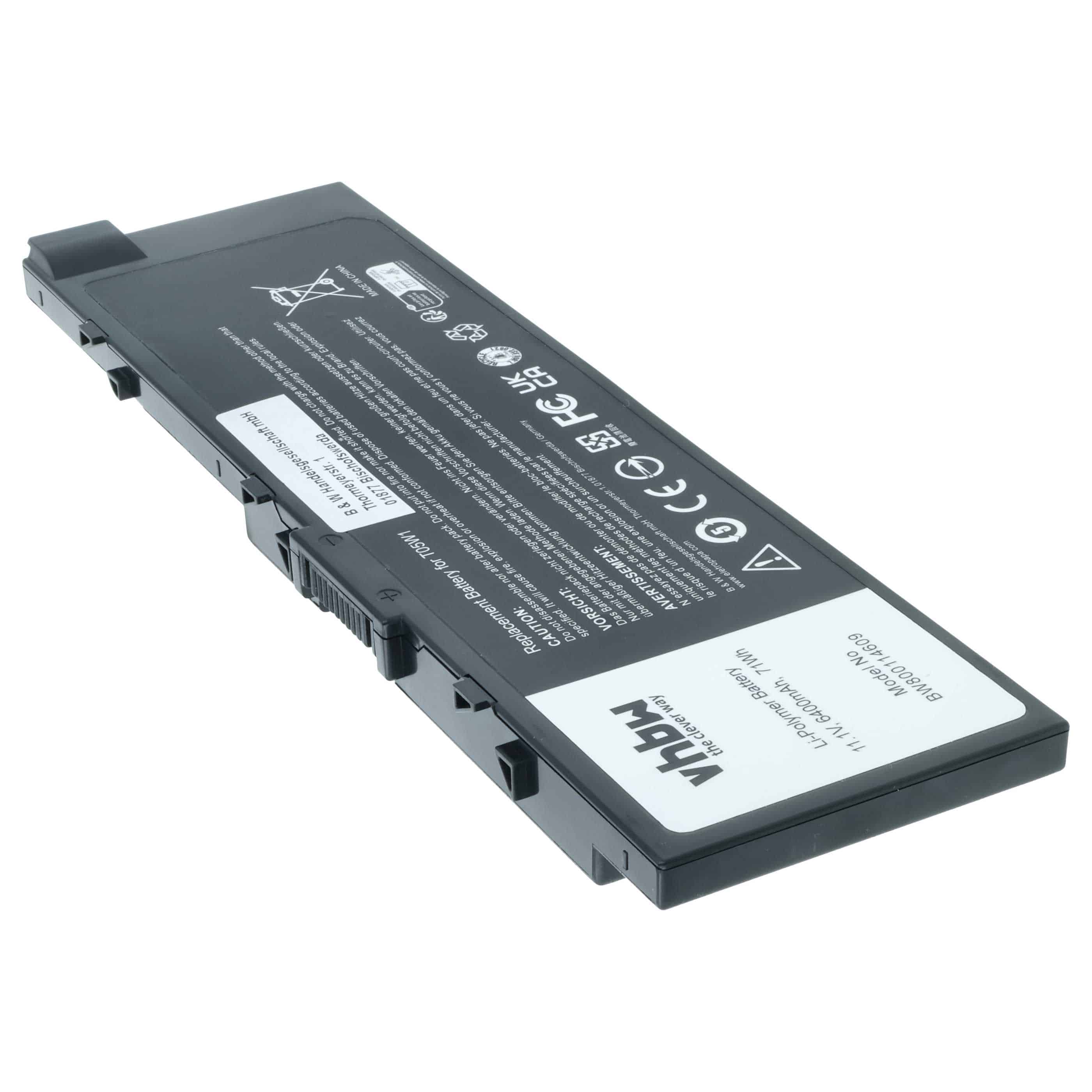 Akumulator do laptopa zamiennik Dell 451-BBSF, 451-BBSB, 451-BBSE, 1G9VM, 0FNY7 - 6400 mAh 11,1 V LiPo, czarny